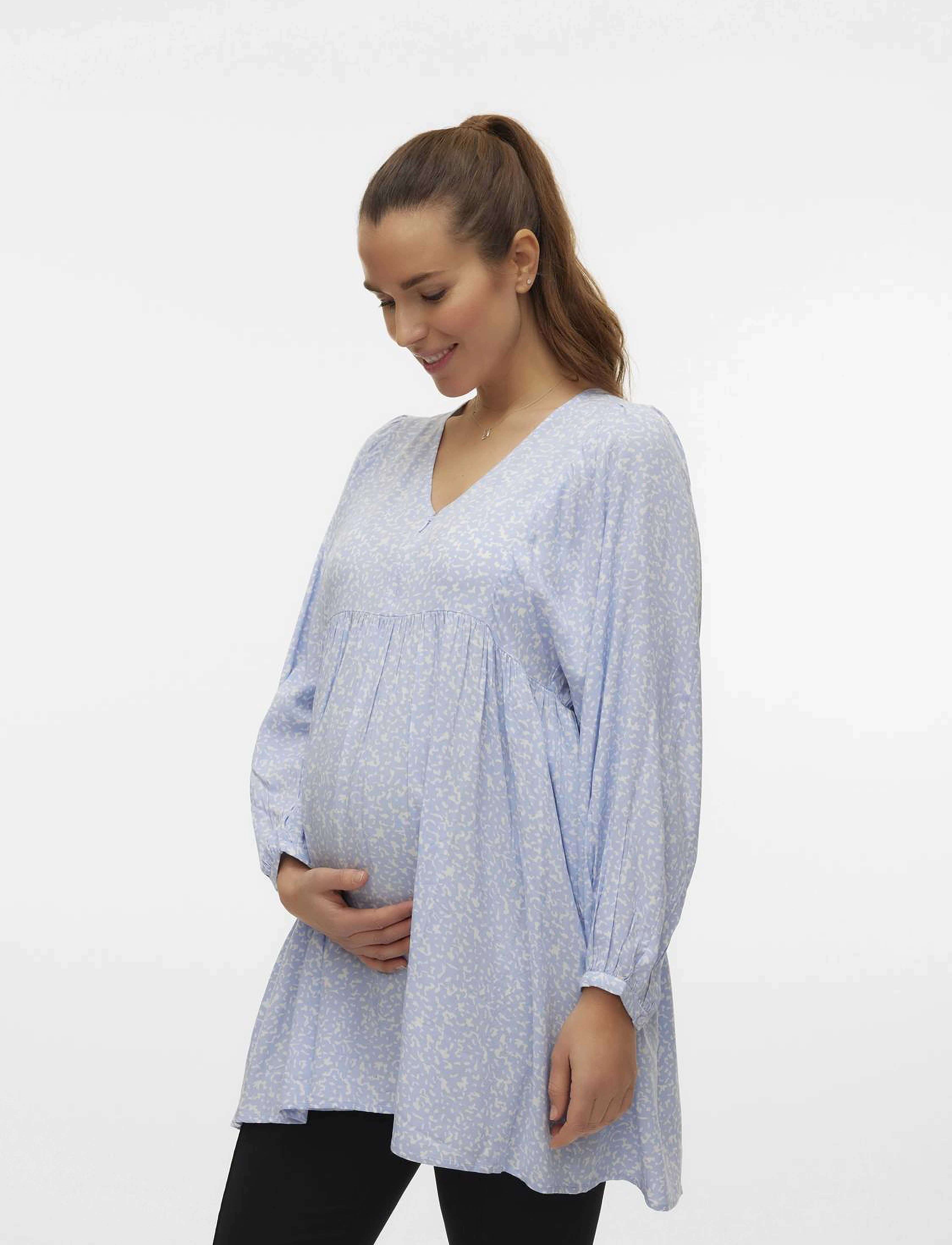 Mamalicious - MLKAMILLA LIA L/S WO TUNIC 2F A. - brunnera blue - 5