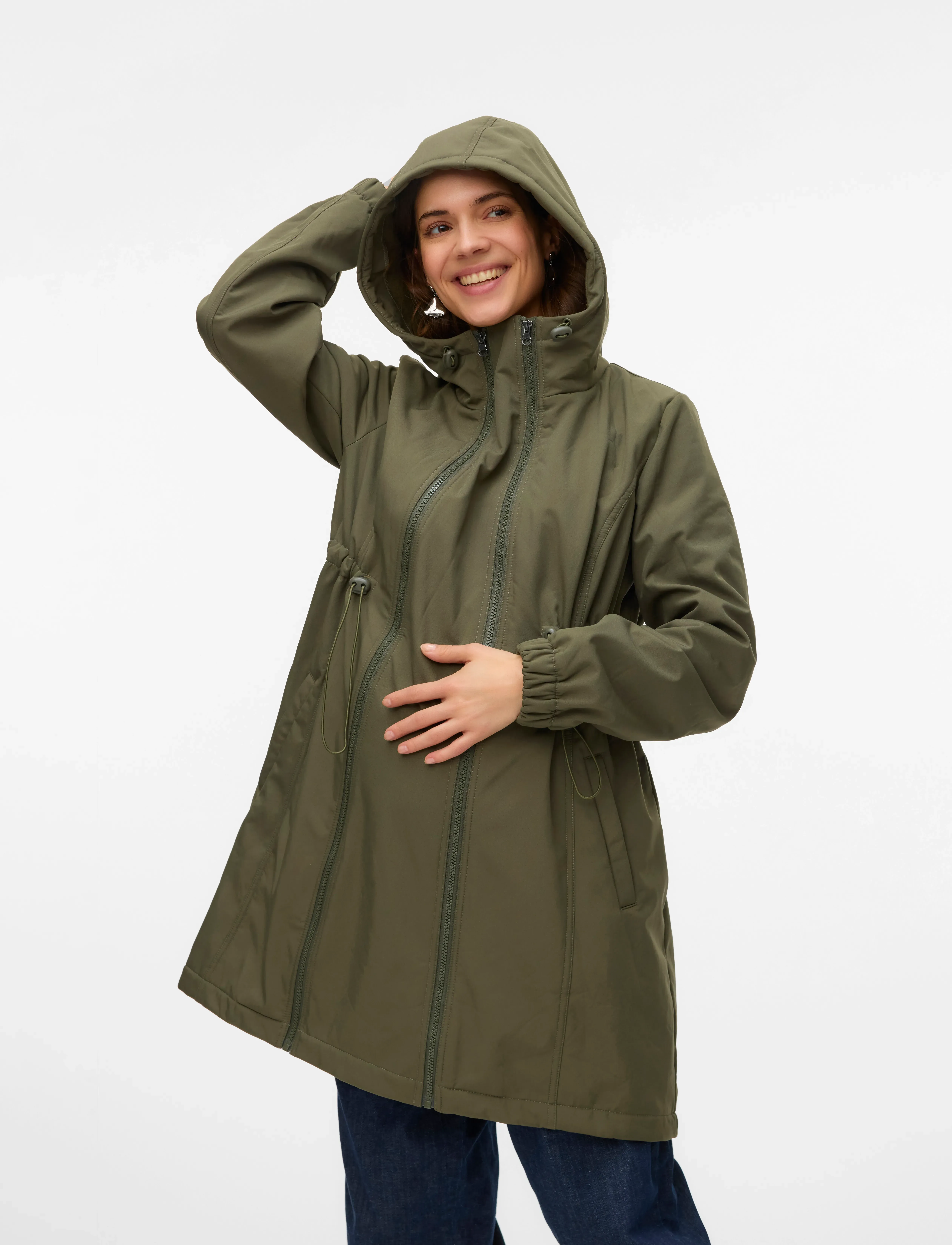 Mamalicious MLNELL SOLID 3IN1 SOFTSHELL JACKET NOOS - Tøj - IVY GREEN / khaki/green