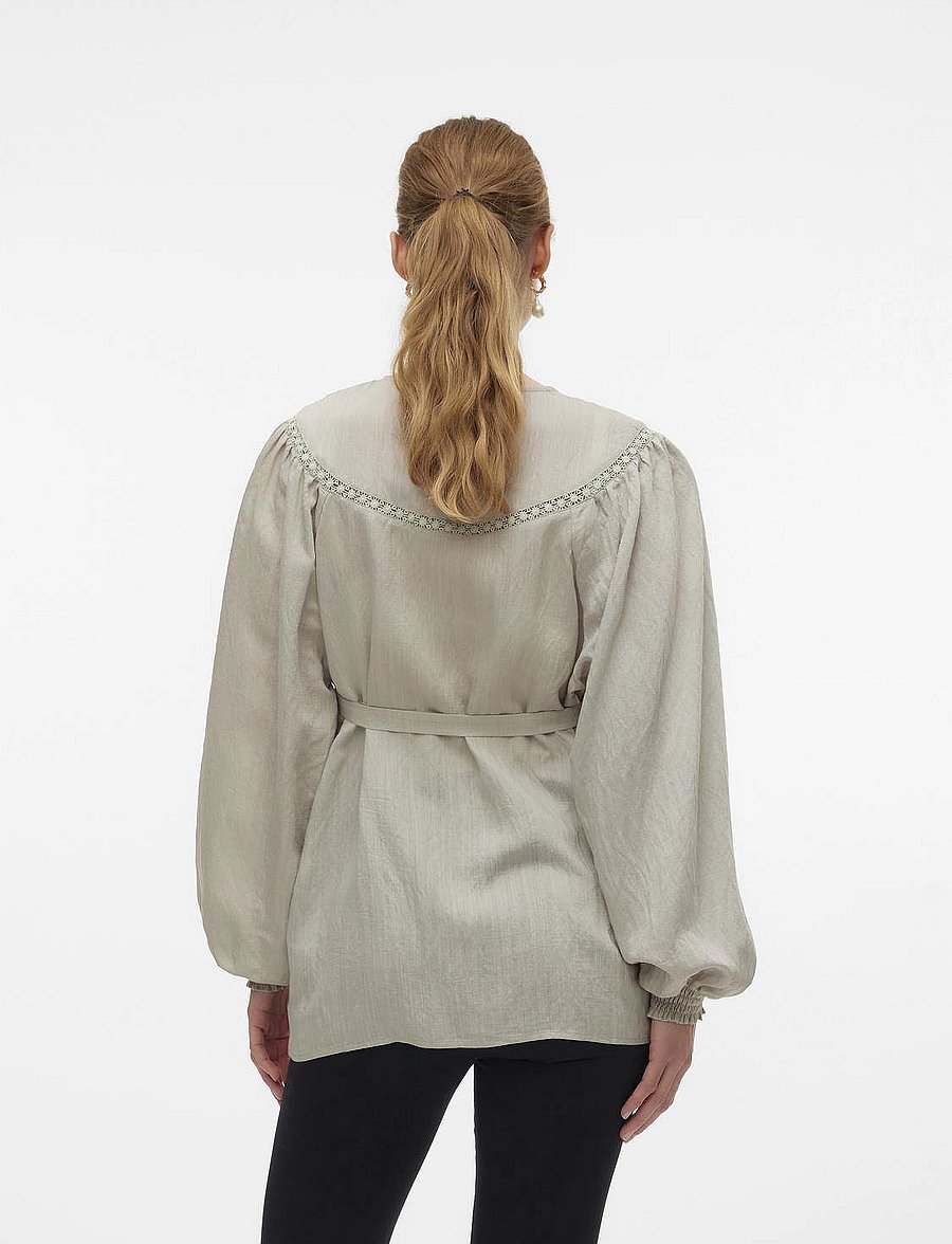 Mamalicious - MLZIARA LIA L/S WO TOP 2F - cool grey - 2