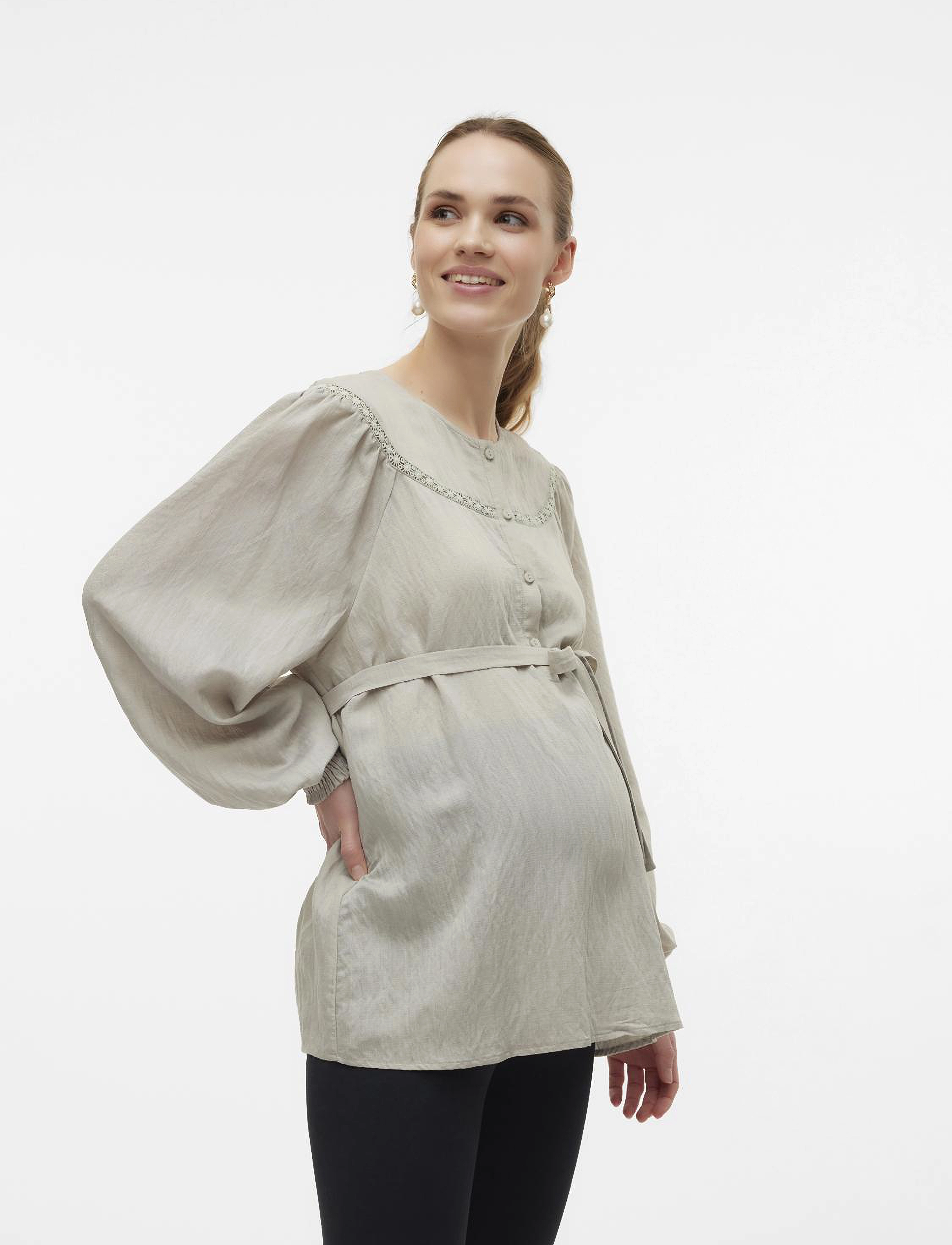Mamalicious - MLZIARA LIA L/S WO TOP 2F - cool grey - 5