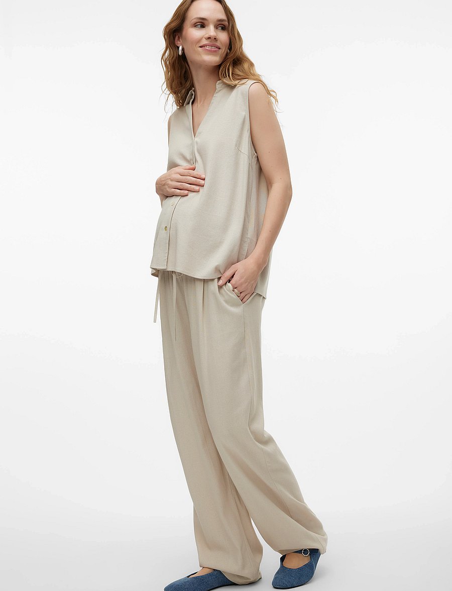 Mamalicious - MLSILVIA WO PANTS HW - byxor - french oak - 0