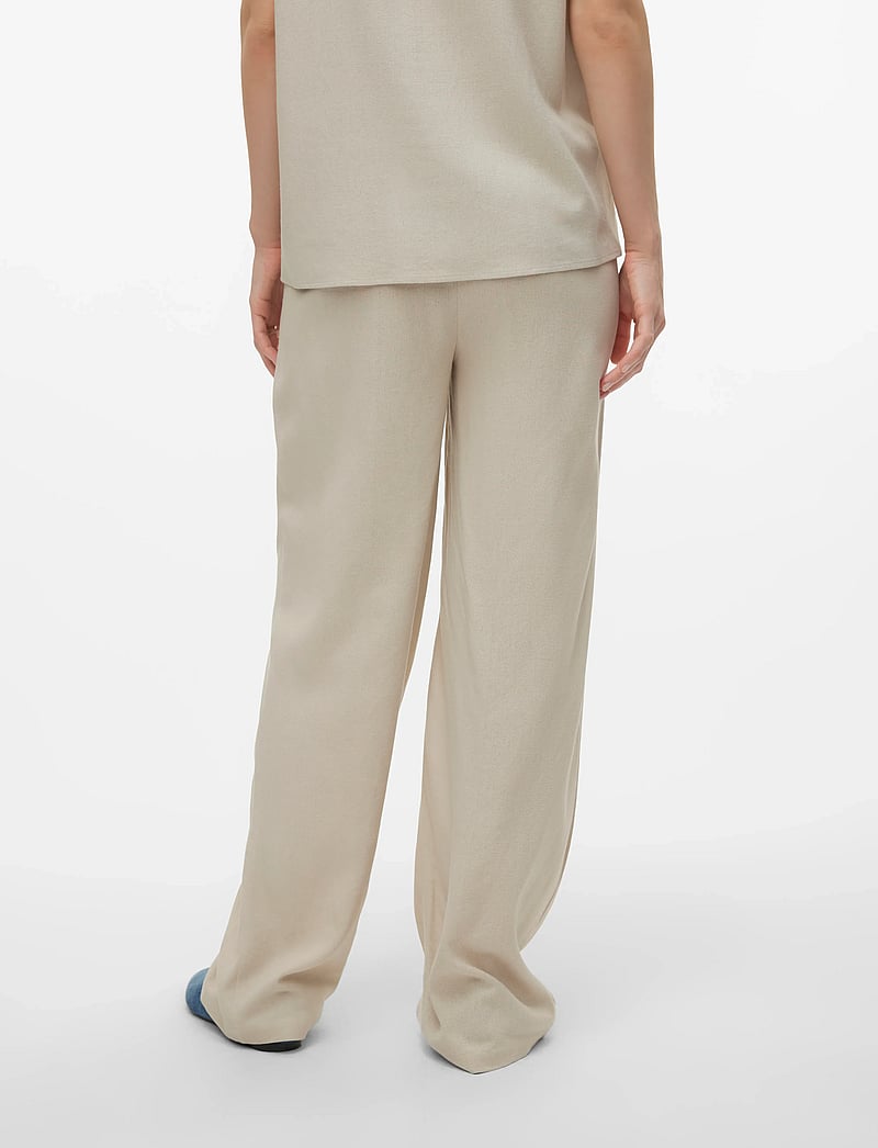 Mamalicious - MLSILVIA WO PANTS HW - leinen-kleidung - french oak - 4