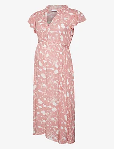 MLDEELIA LIA CAP WO UK DRESS 2F A. - sukienki do kolan i midi - flamingo plume, Mamalicious