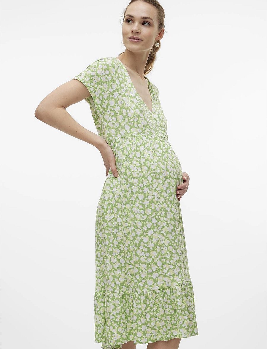 Mamalicious - MLHELEN TESS SS JRS MIDI AOP DRESS 2F - jadesheen - 0