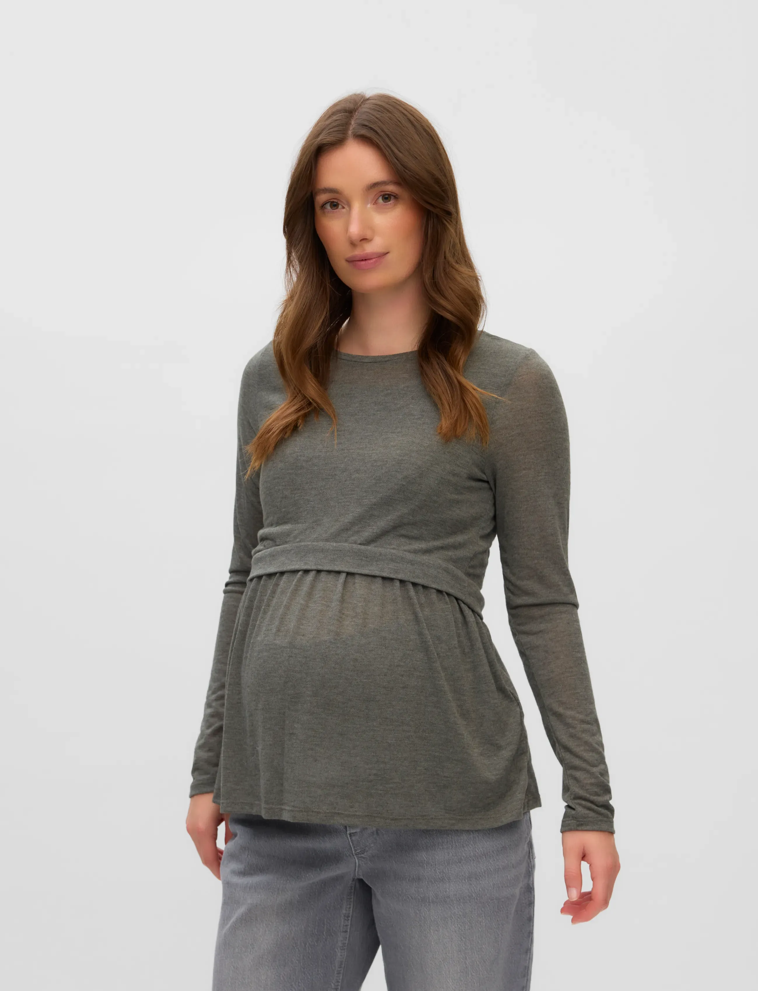 Mamalicious MLANABELLA LS JUNE JRS TOP 2F - Long-sleeved tops - FOREST NIGHT / khaki/green