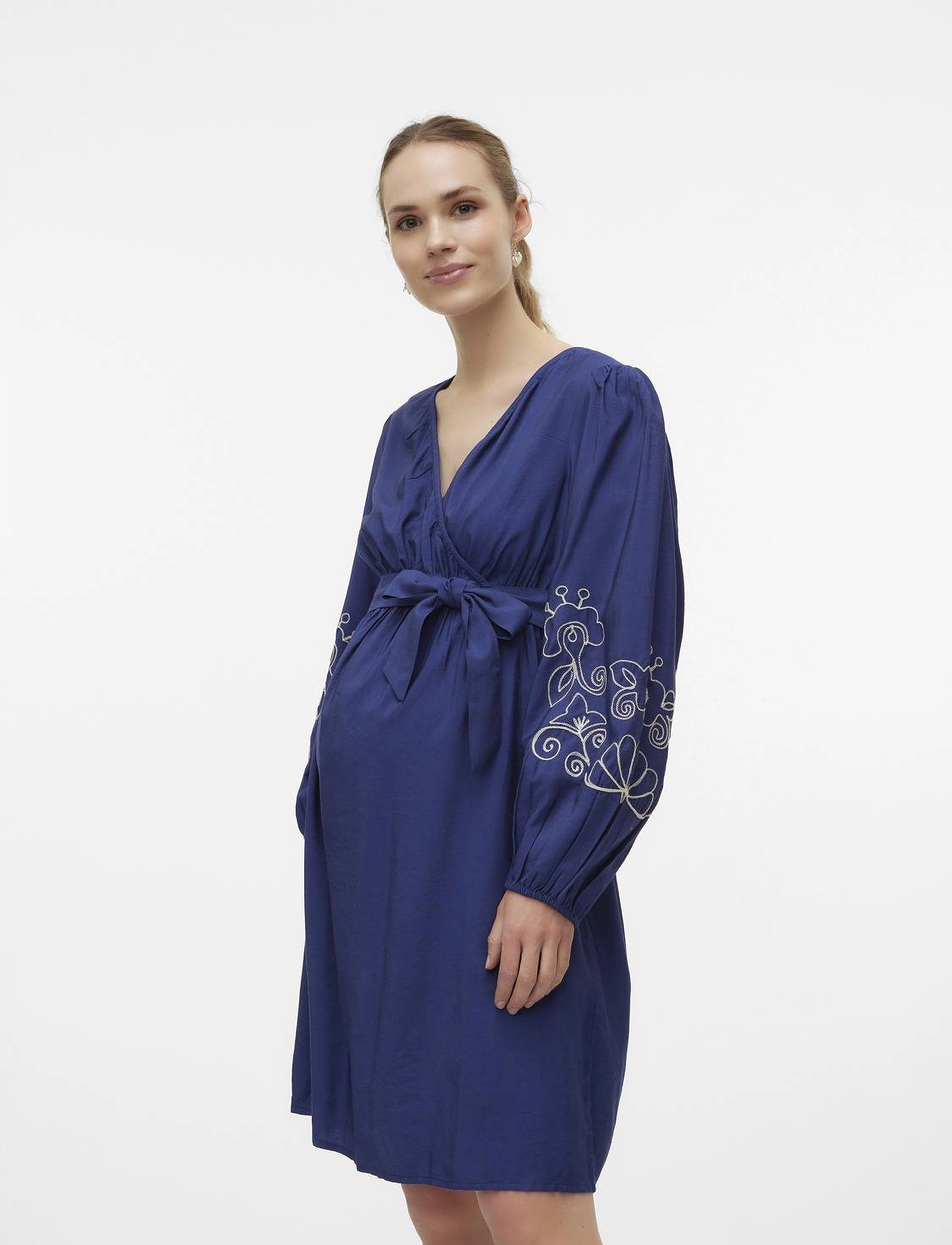 Mamalicious - MLNANAZ TESS L/S WO ABK DRESS 2F - medieval blue - 3