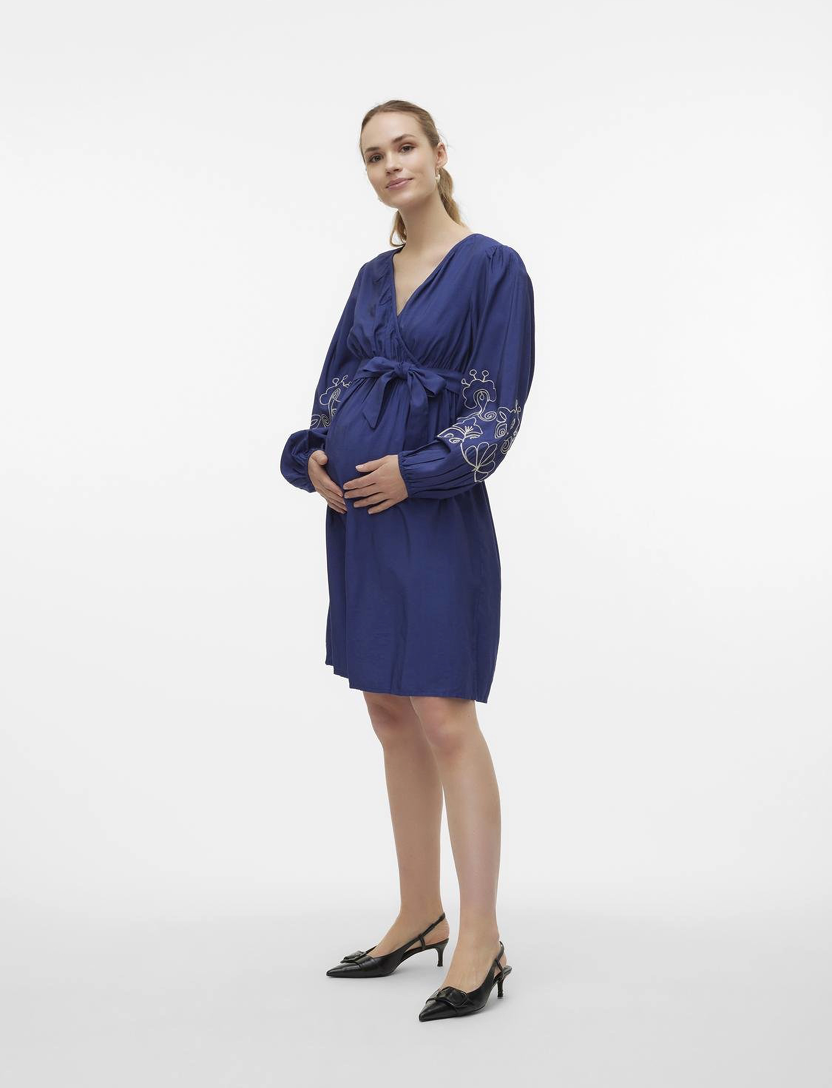 Mamalicious - MLNANAZ TESS L/S WO ABK DRESS 2F - medieval blue - 4