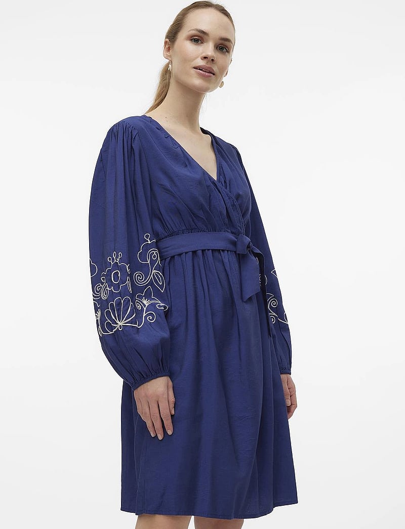 Mamalicious - MLNANAZ TESS L/S WO ABK DRESS 2F - medieval blue - 5