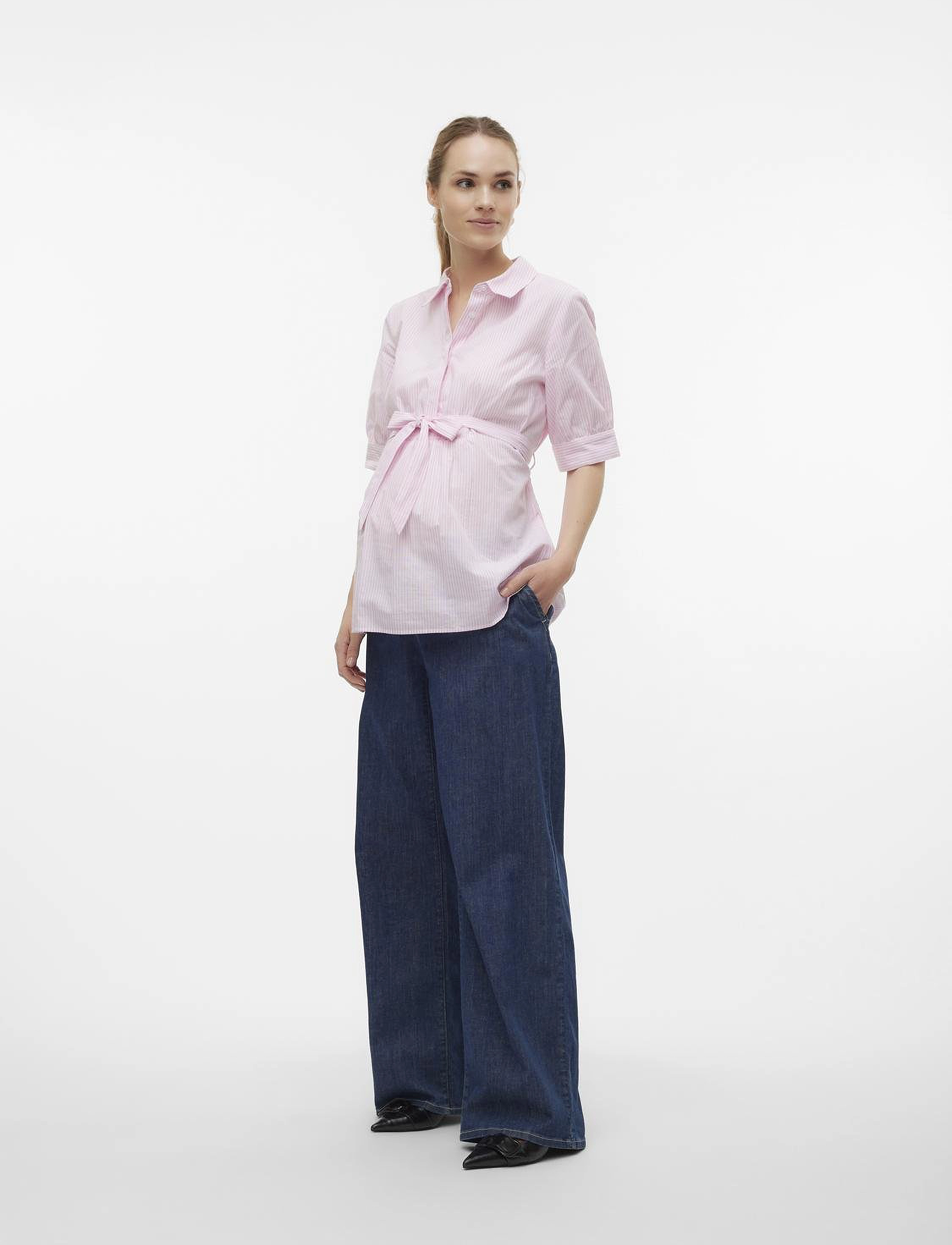 Mamalicious - MLLETICIA 2/4 WO SHIRT 2F - snow white - 5