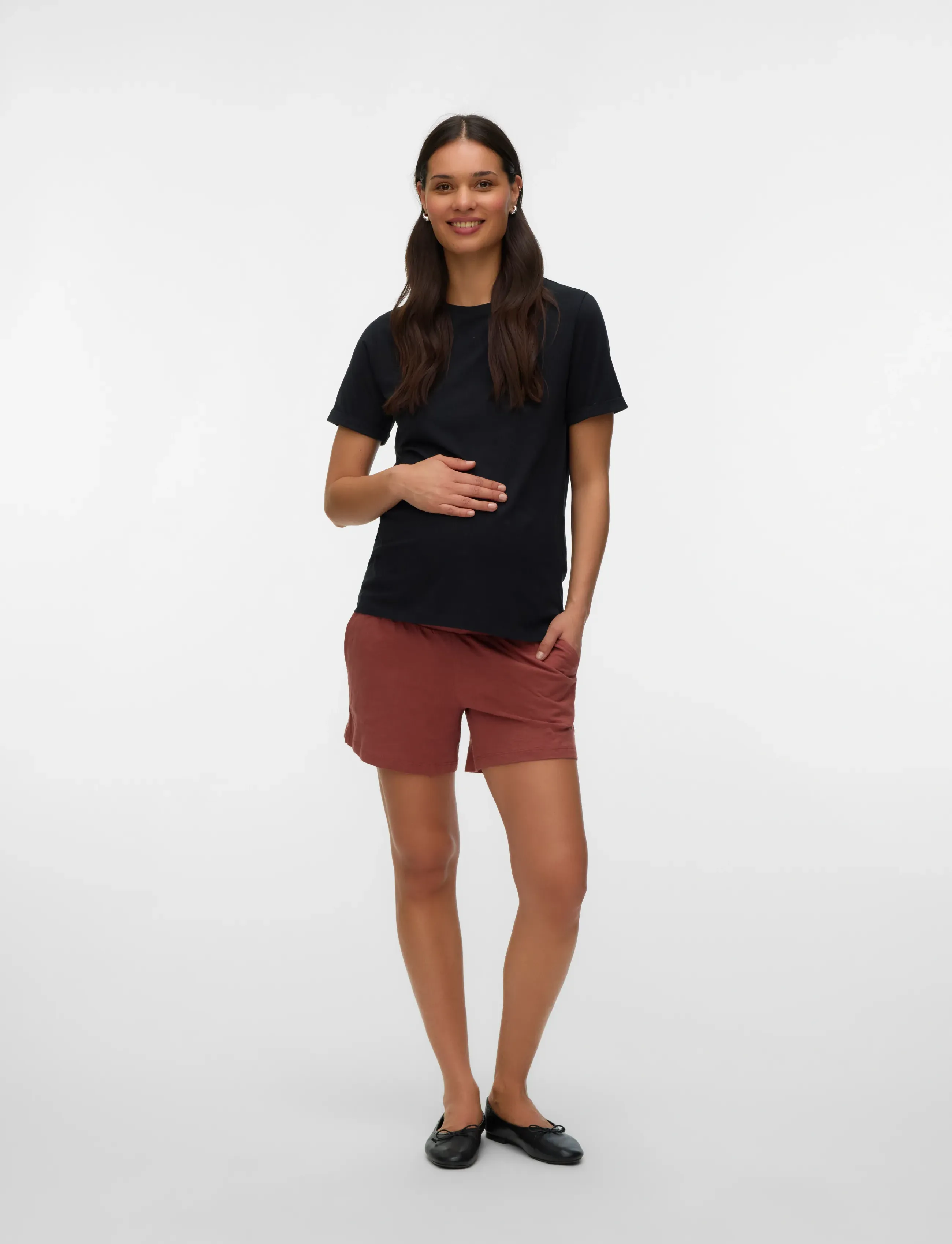 Mamalicious - MLIVY JERSEY SHORTS NOOS - hosen - mahogany - 3