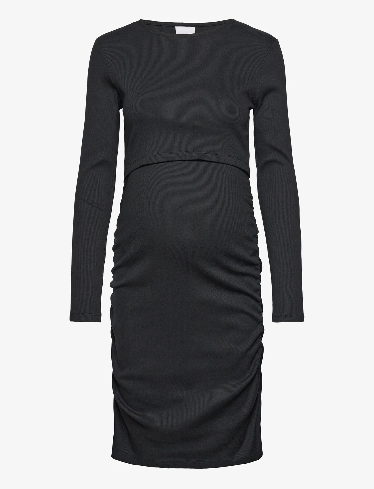 Mamalicious - MLEMILY JUNE LS JRS SHORT DRESS 2F - midi dresses - black - 0