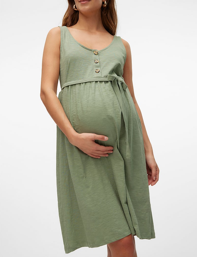 Mamalicious - MLIVY LIA SL JRS ABK DRESS 2F NOOS - midikleidid - hedge green - 0