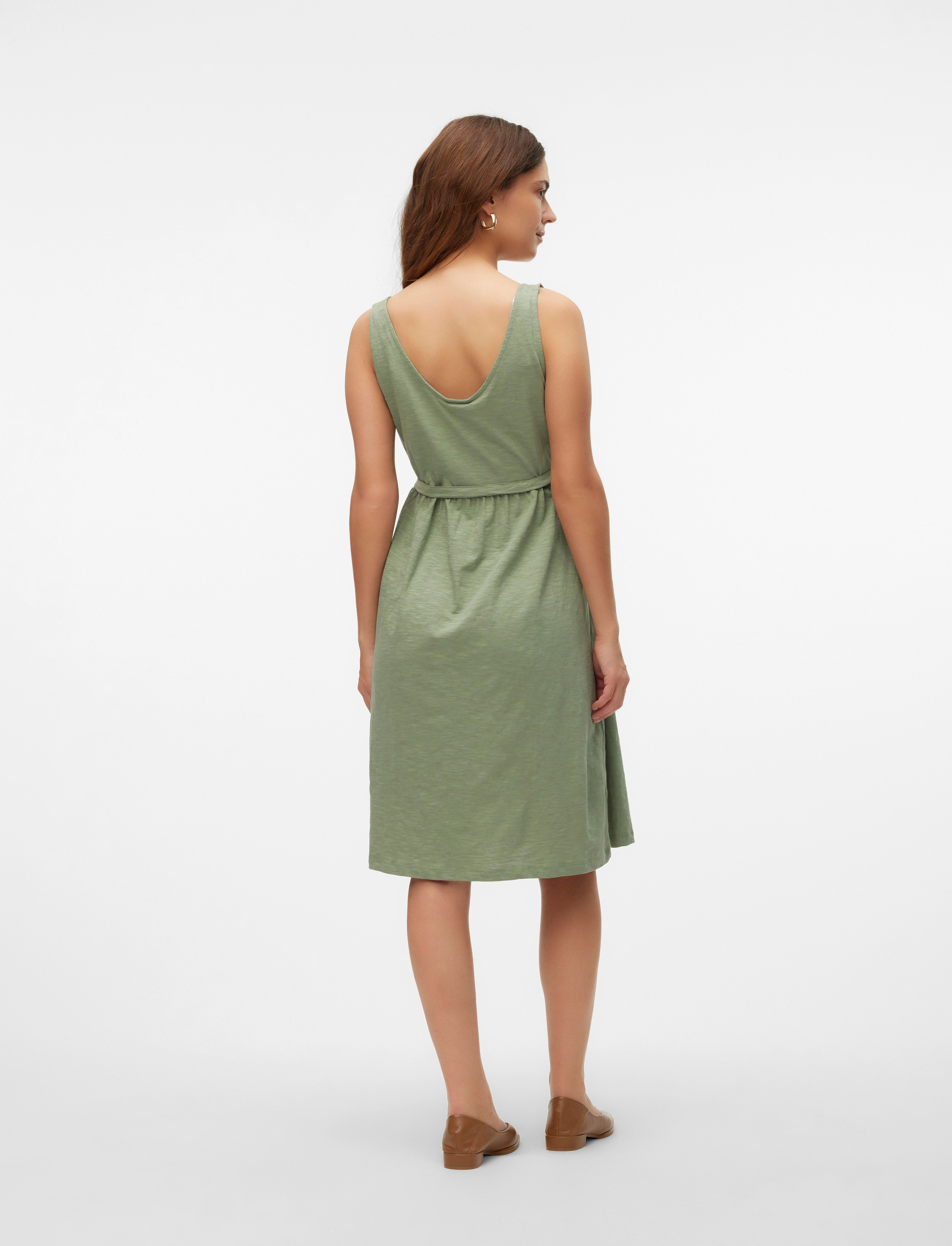 Mamalicious - MLIVY LIA SL JRS ABK DRESS 2F NOOS - midi kjoler - hedge green - 2