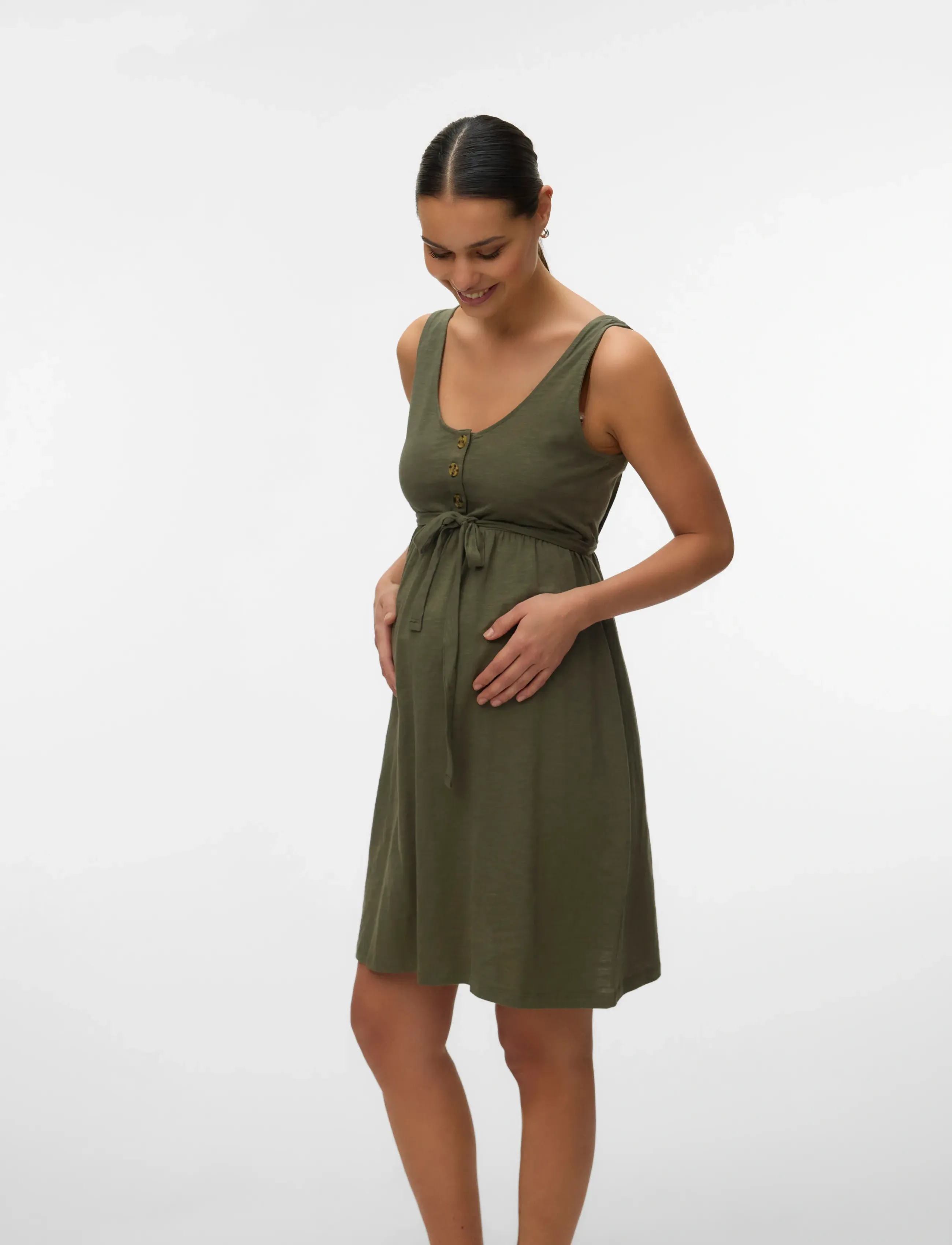 Mamalicious MLIVY LIA SL JRS ABK DRESS 2F NOOS - Kampanj - KALAMATA / khaki/green