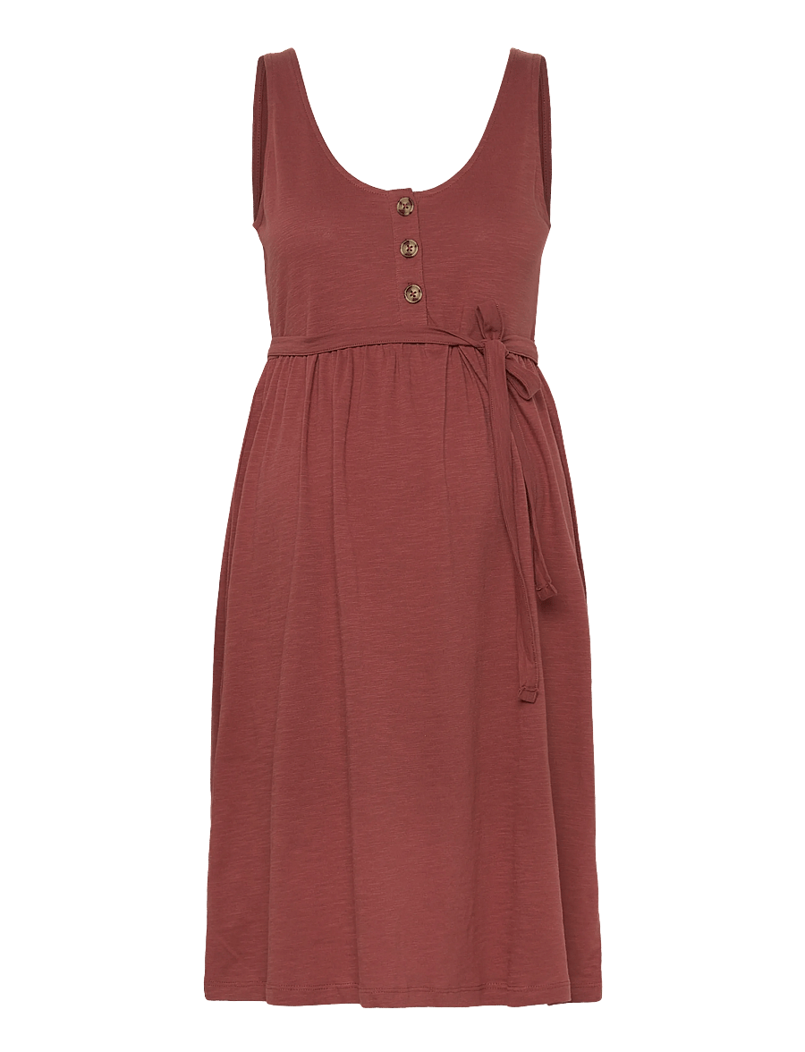 Mamalicious - MLEVI LIA SL JRS ABK DRESS 2F - midikleidid - mahogany - 1