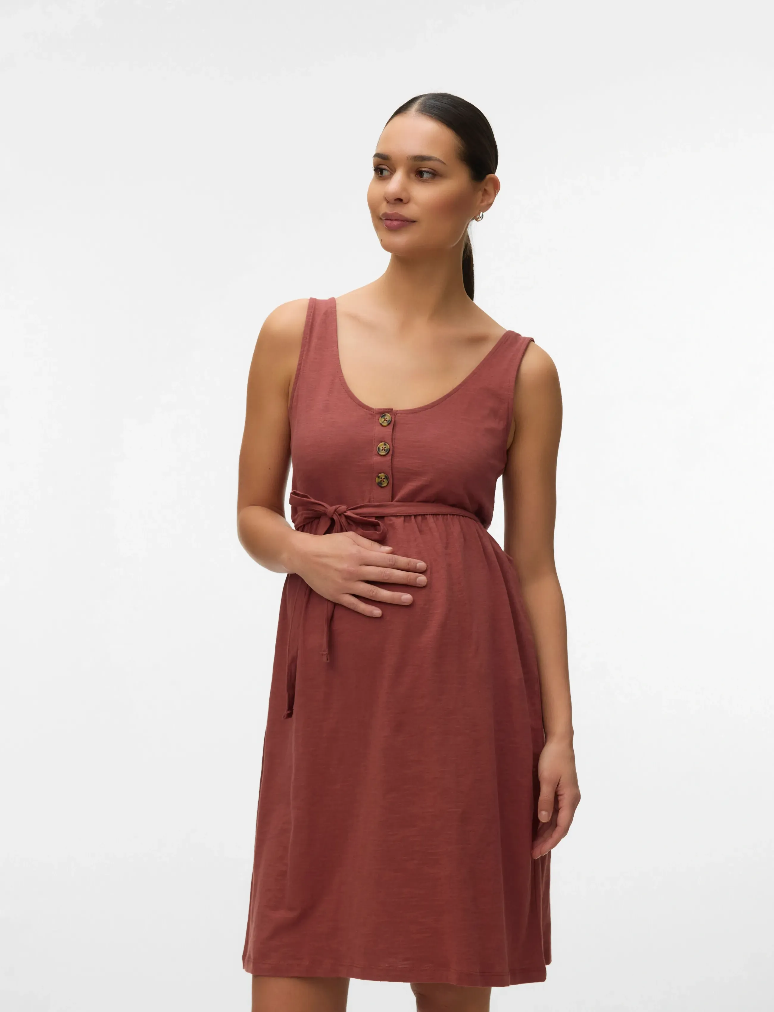 Mamalicious MLEVI LIA S/L JRS ABK DRESS 2F A. NOOS - E-smaspäev - MAHOGANY / pink/rose