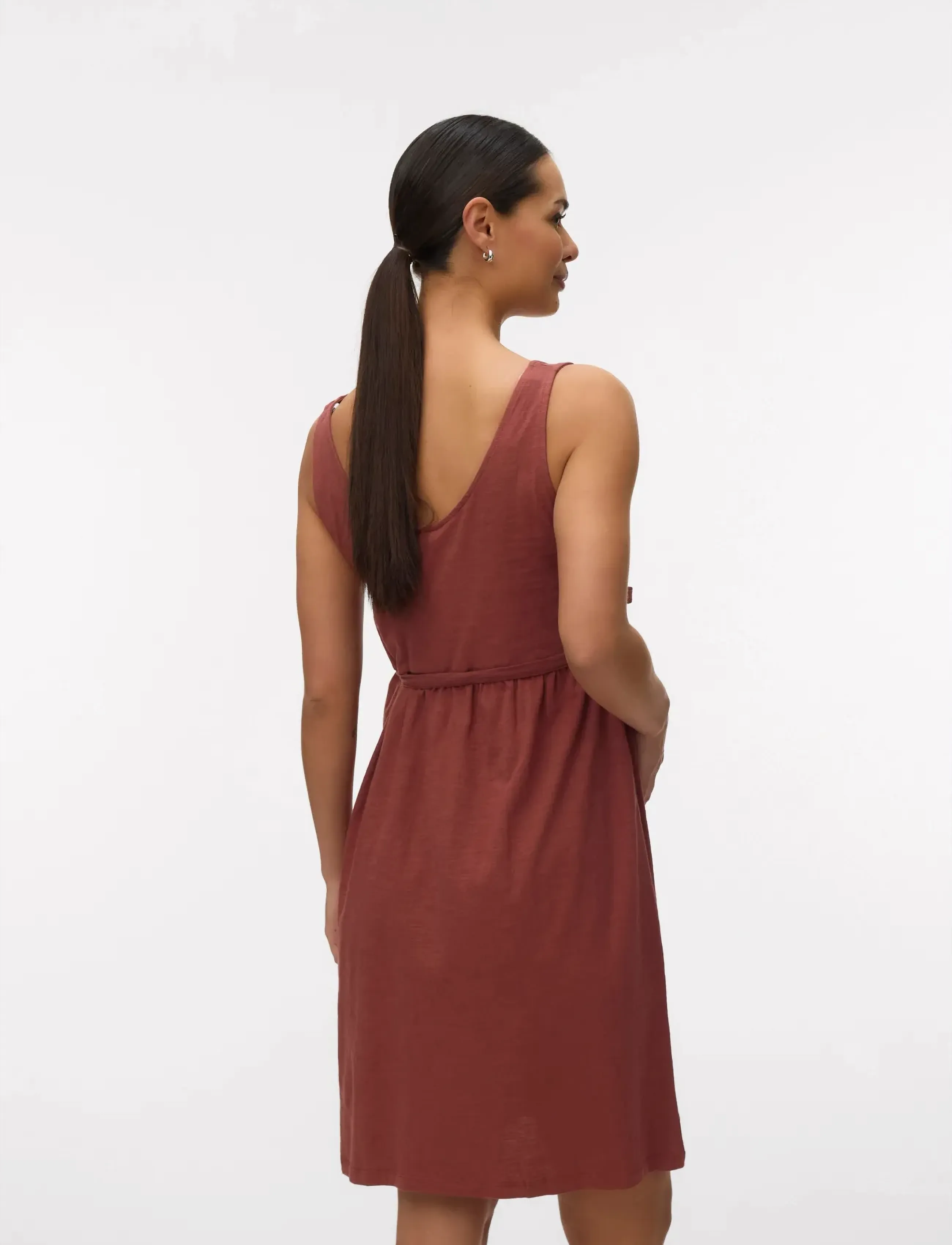 Mamalicious - MLEVI LIA S/L JRS ABK DRESS 2F A. NOOS - robes midi - mahogany - 5
