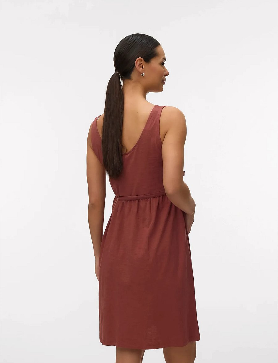 Mamalicious - MLEVI LIA SL JRS ABK DRESS 2F - midikleidid - mahogany - 5