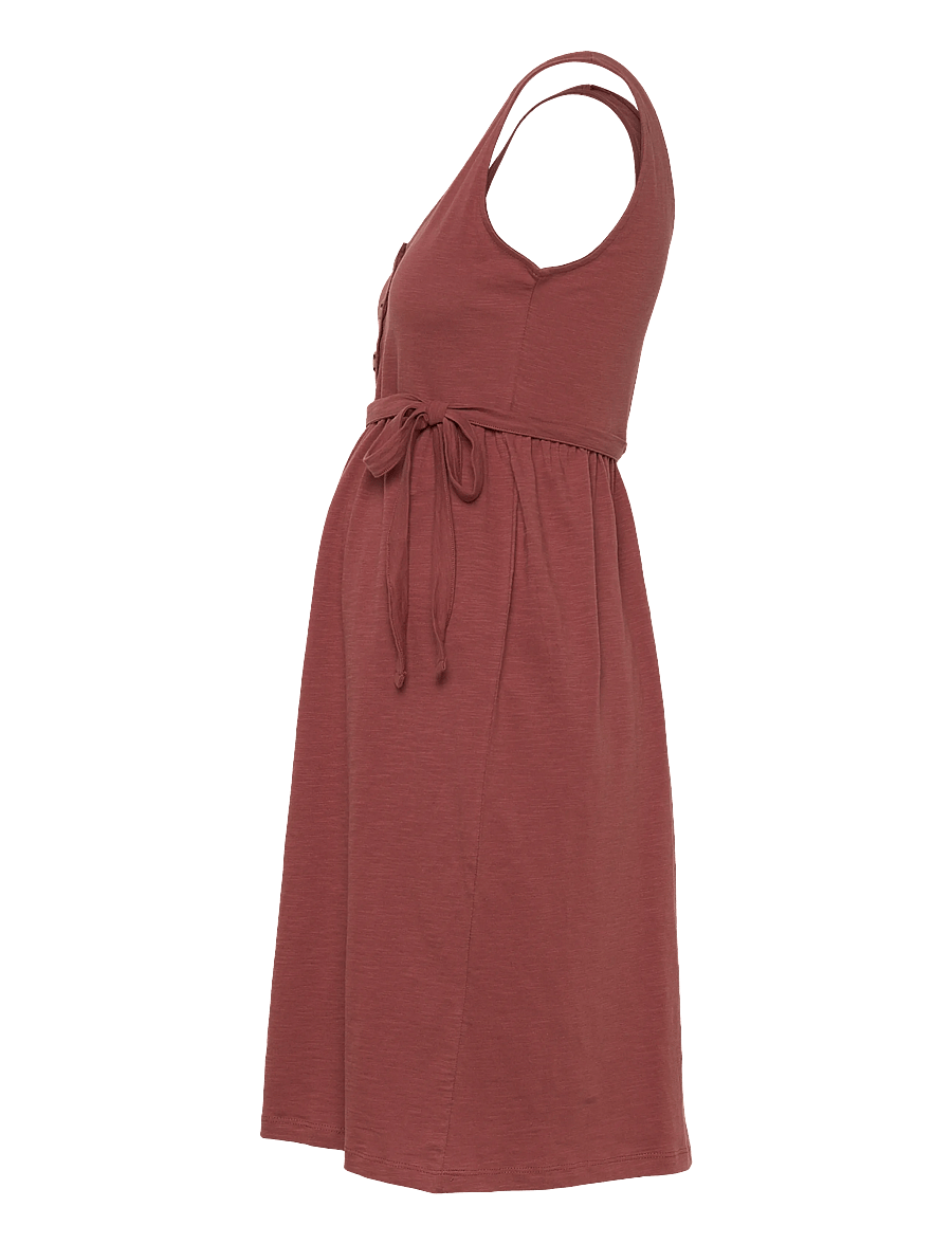 Mamalicious - MLEVI LIA SL JRS ABK DRESS 2F - midikleidid - mahogany - 4