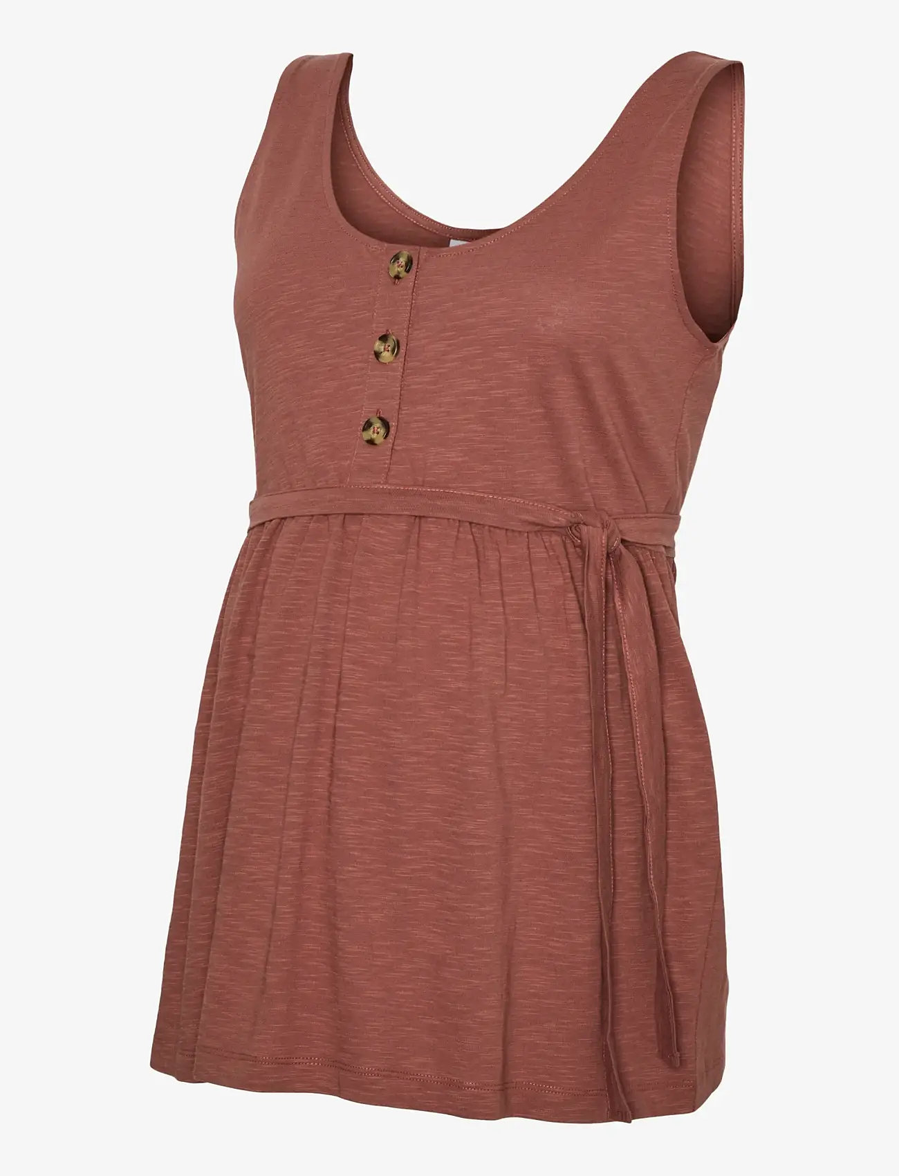 Mamalicious - MLIVY LIA SL JRS TOP 2F NOOS - sleeveless blouses - mahogany - 0