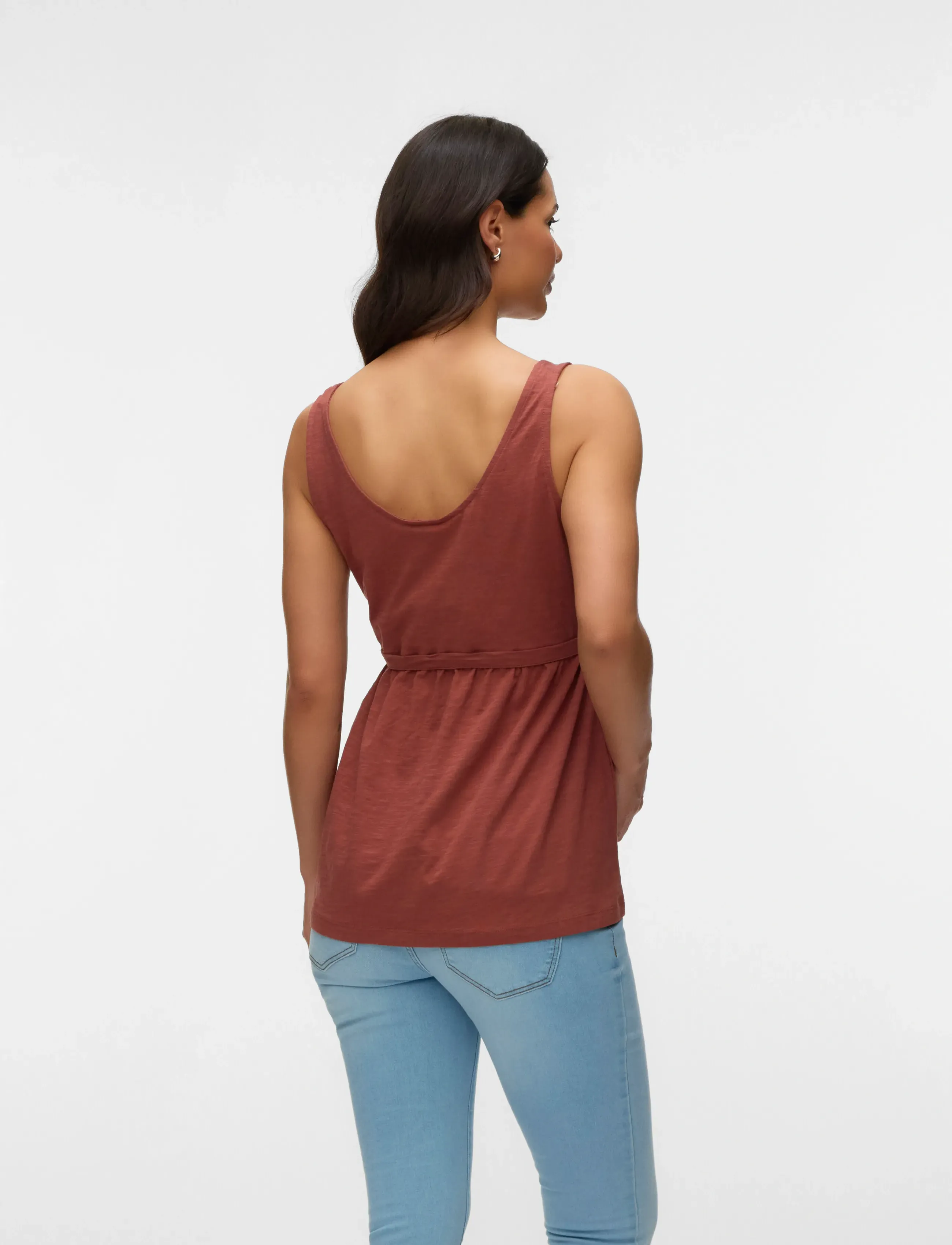 Mamalicious - MLEVI LIA S/L JRS TOP 2F A. NOOS - Ärmellose blusen - mahogany - 2