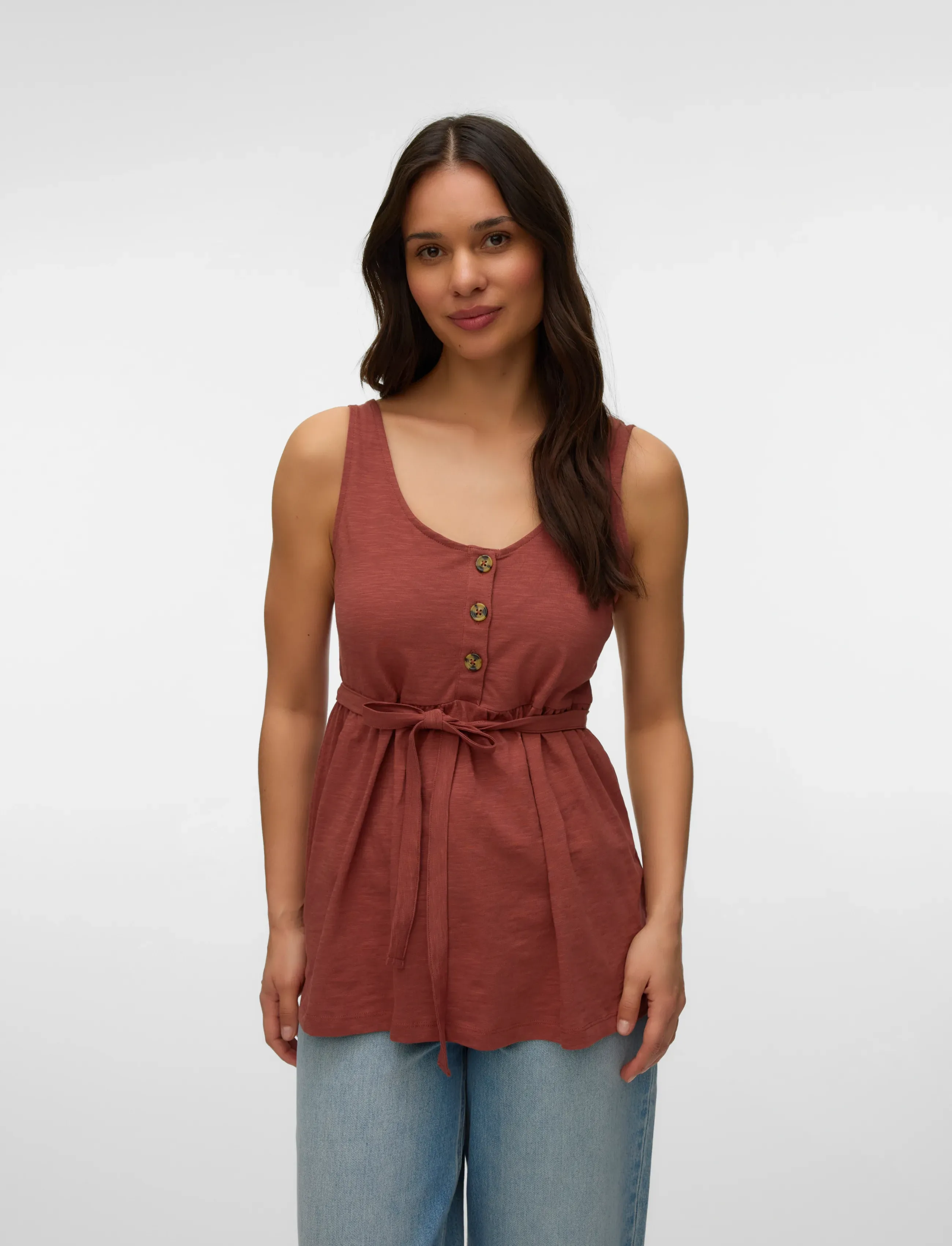 Mamalicious - MLEVI LIA S/L JRS TOP 2F A. NOOS - Ärmellose blusen - mahogany - 5