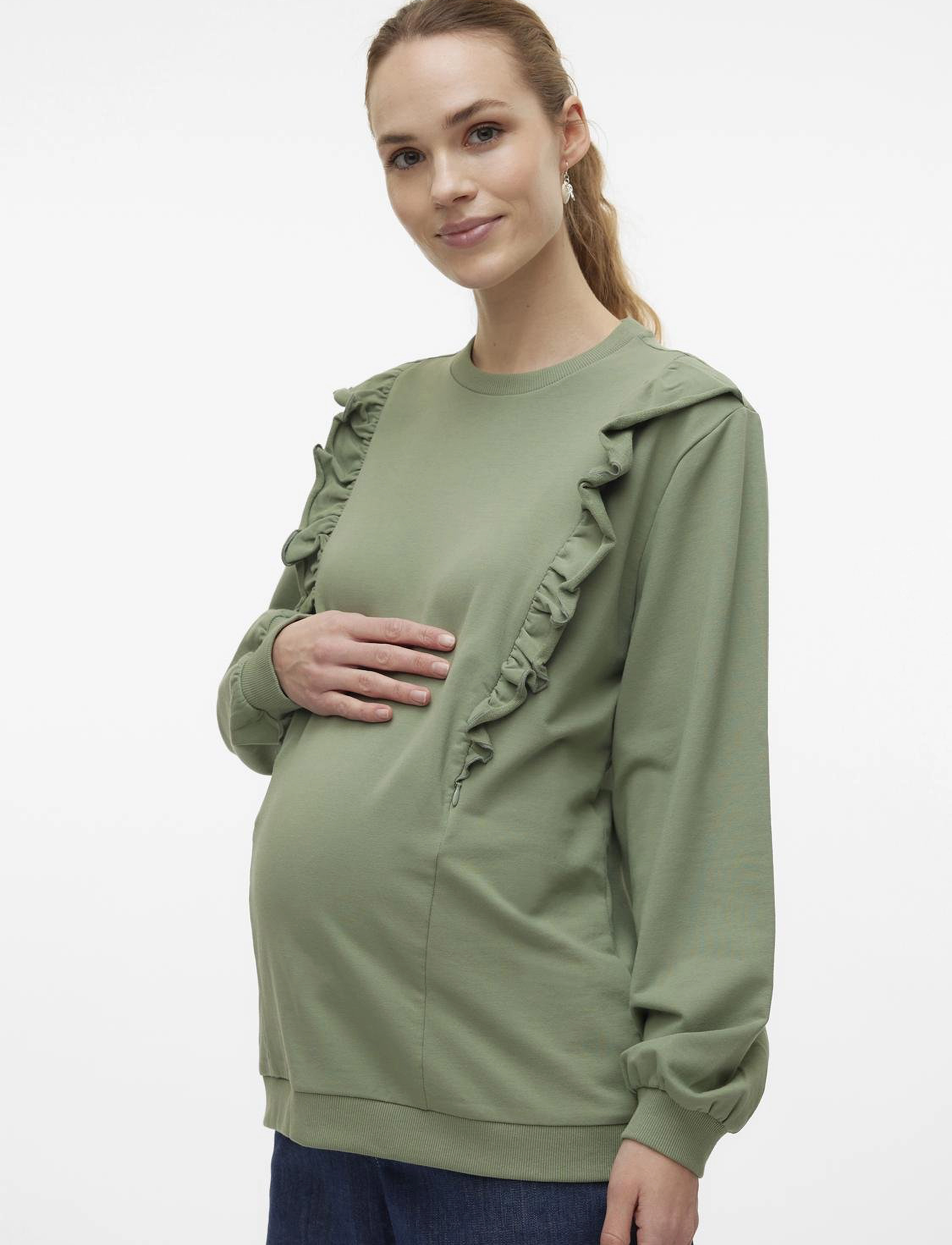 Mamalicious - MLSINE MARY LS SWEAT TOP 2F. - hedge green - 1