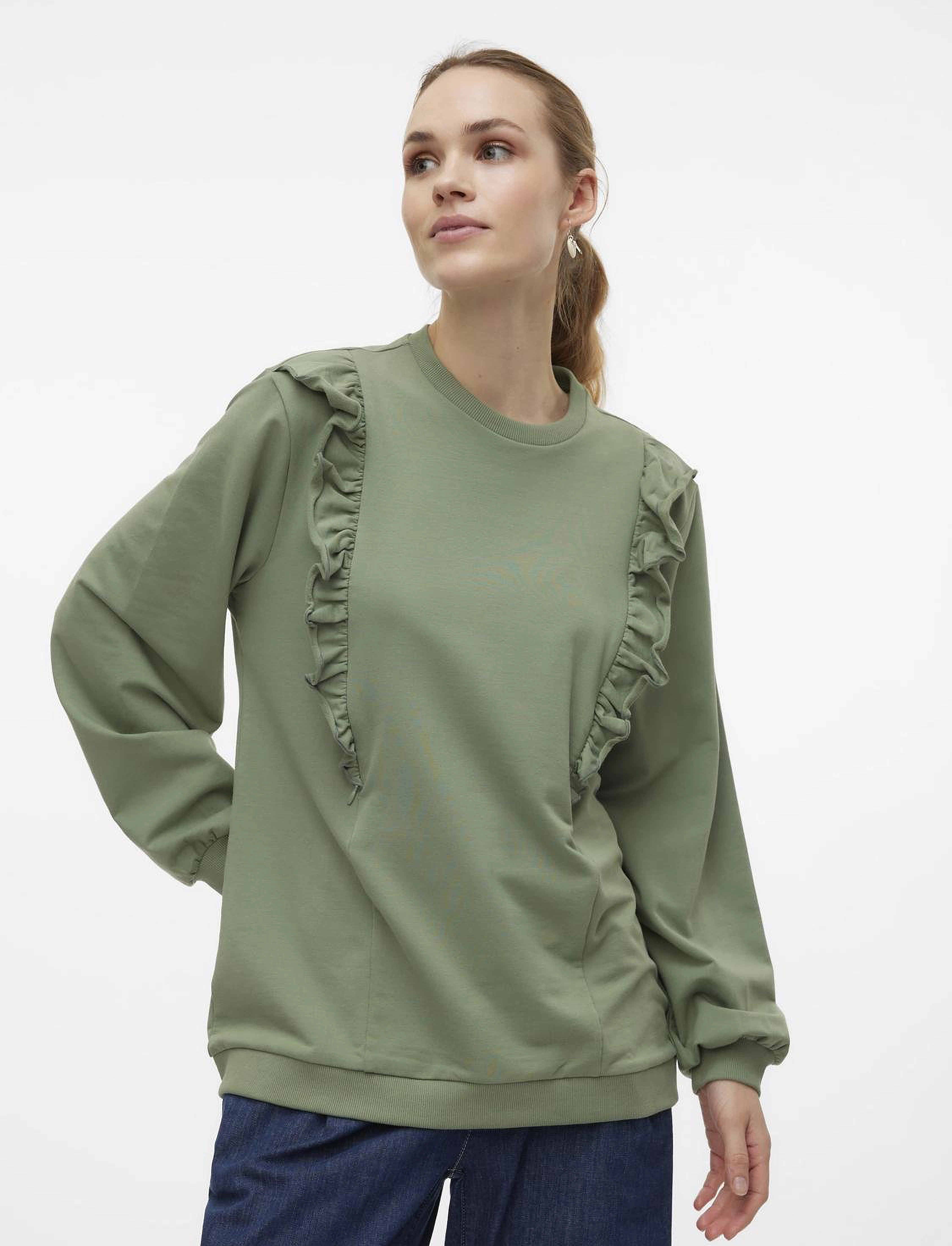 Mamalicious - MLSINE MARY LS SWEAT TOP 2F. - hedge green - 3