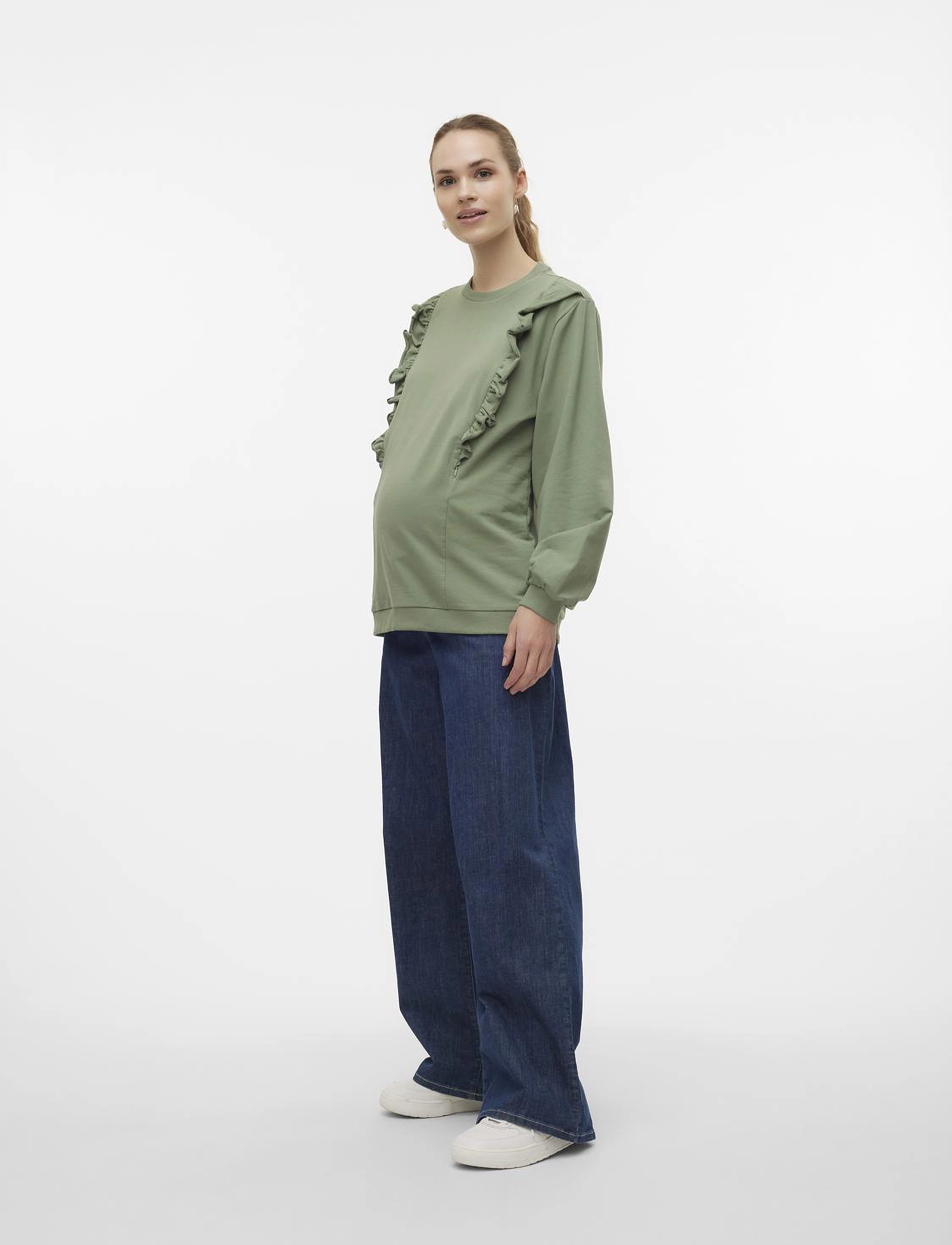 Mamalicious - MLSINE MARY LS SWEAT TOP 2F. - hedge green - 5