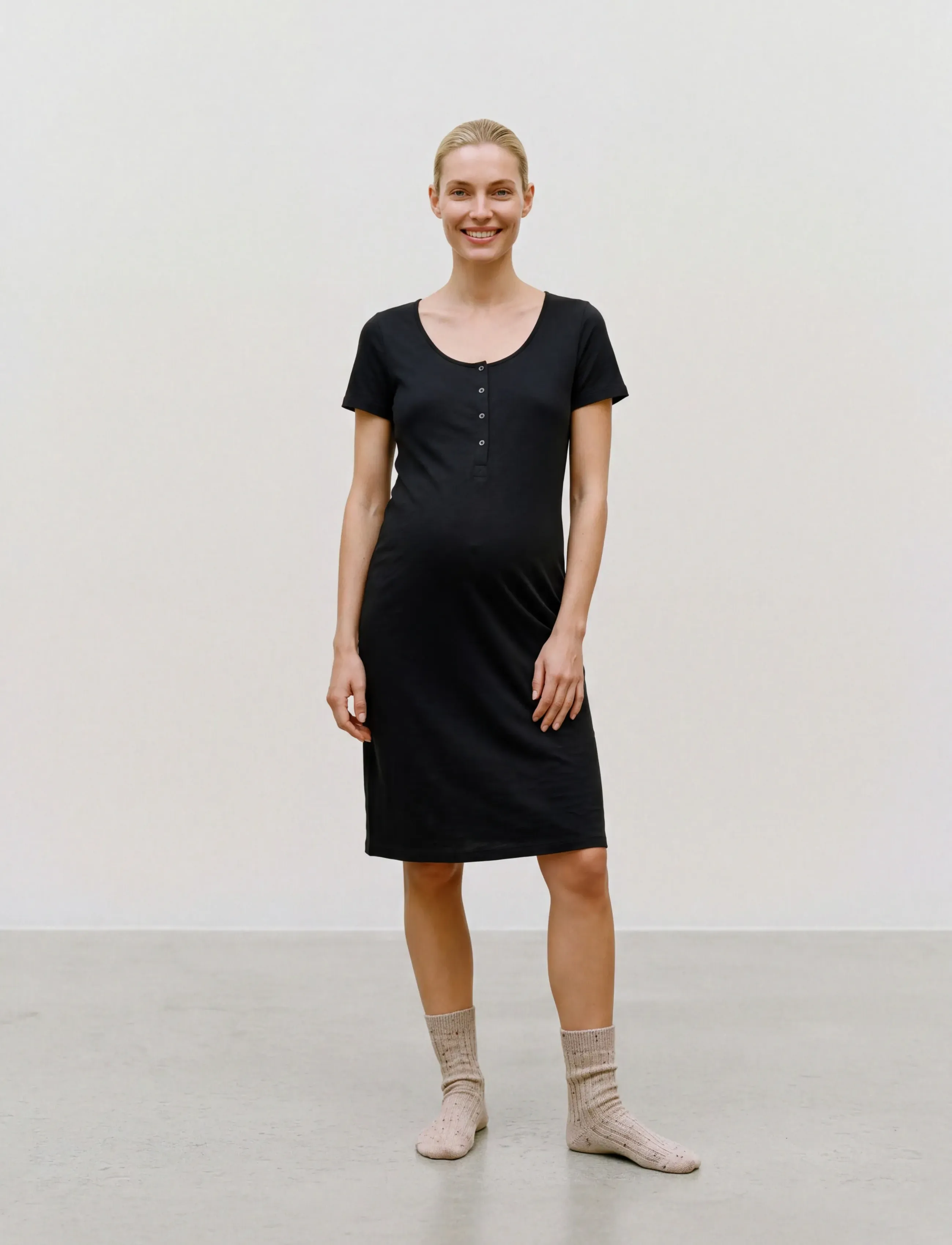 Mamalicious - MLMIRA SOLID JRS NIGHTGOWN 2F A. E. NOOS - unterwäsche - black - 0