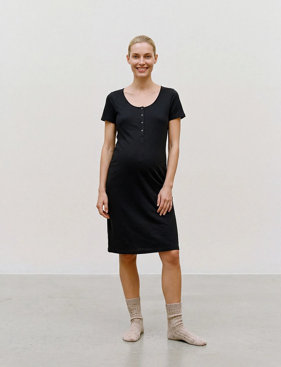 Mamalicious - MLMIRA SOLID JRS NIGHTGOWN 2F A. E. NOOS - unterwäsche - black - 0