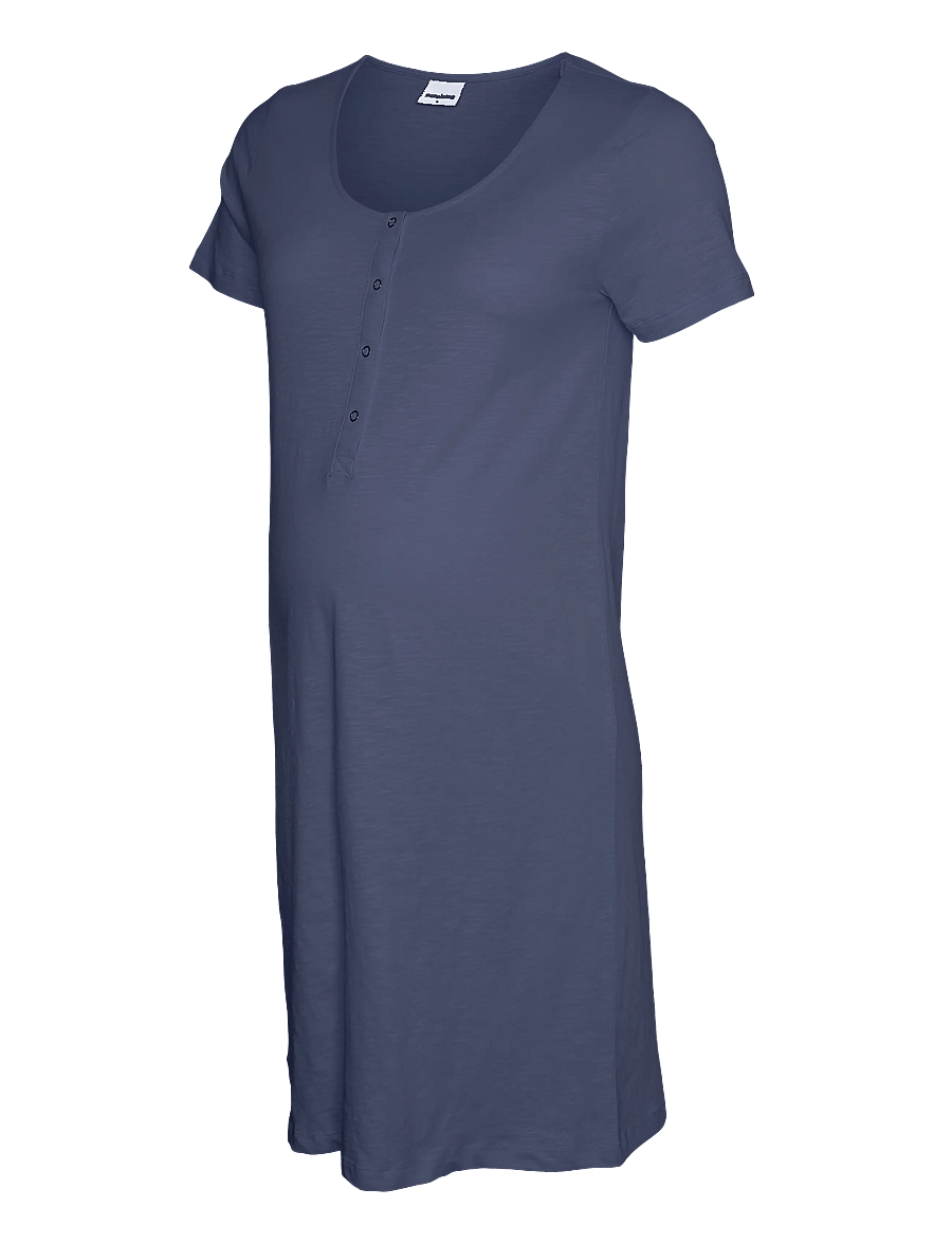 Mamalicious - MLMIRA SOLID JRS NIGHTGOWN 2F A. E. NOOS - kodu- ja ööriided - blue indigo - 1