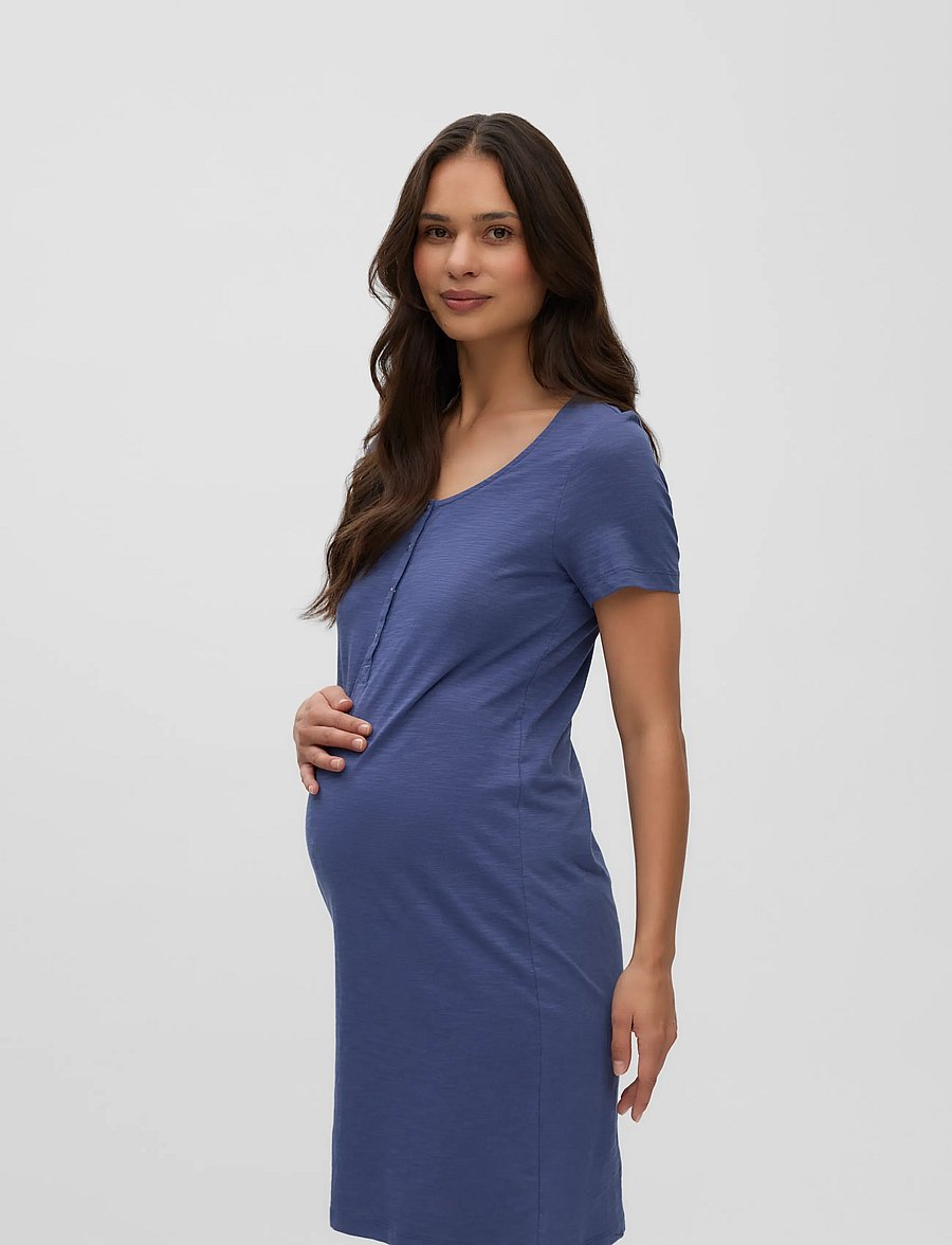 Mamalicious - MLMIRA SOLID JRS NIGHTGOWN 2F A. E. NOOS - kodu- ja ööriided - blue indigo - 0