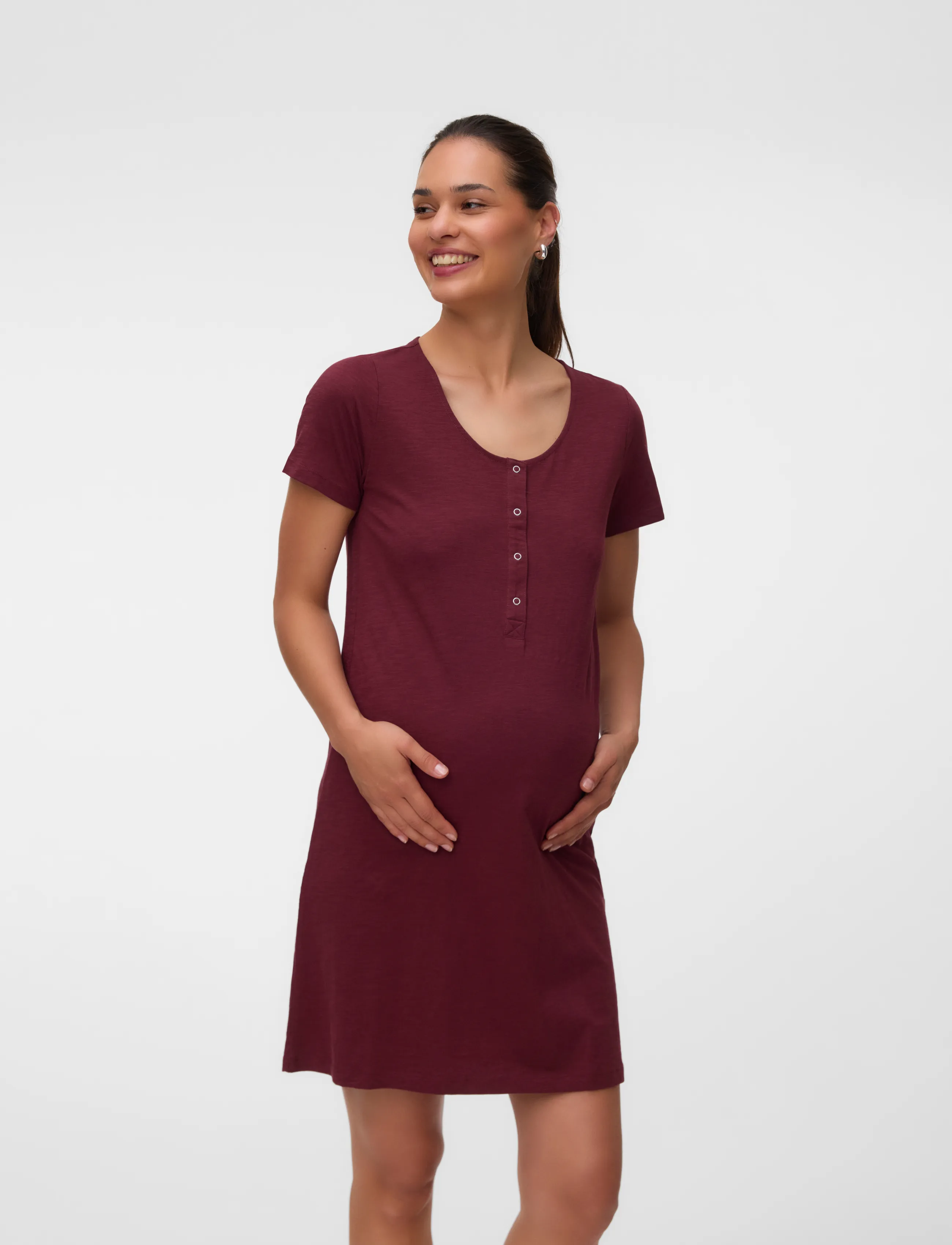 Mamalicious - MLMIRA SOLID JRS NIGHTGOWN 2F A. E. NOOS - kodu- ja ööriided - windsor wine - 0