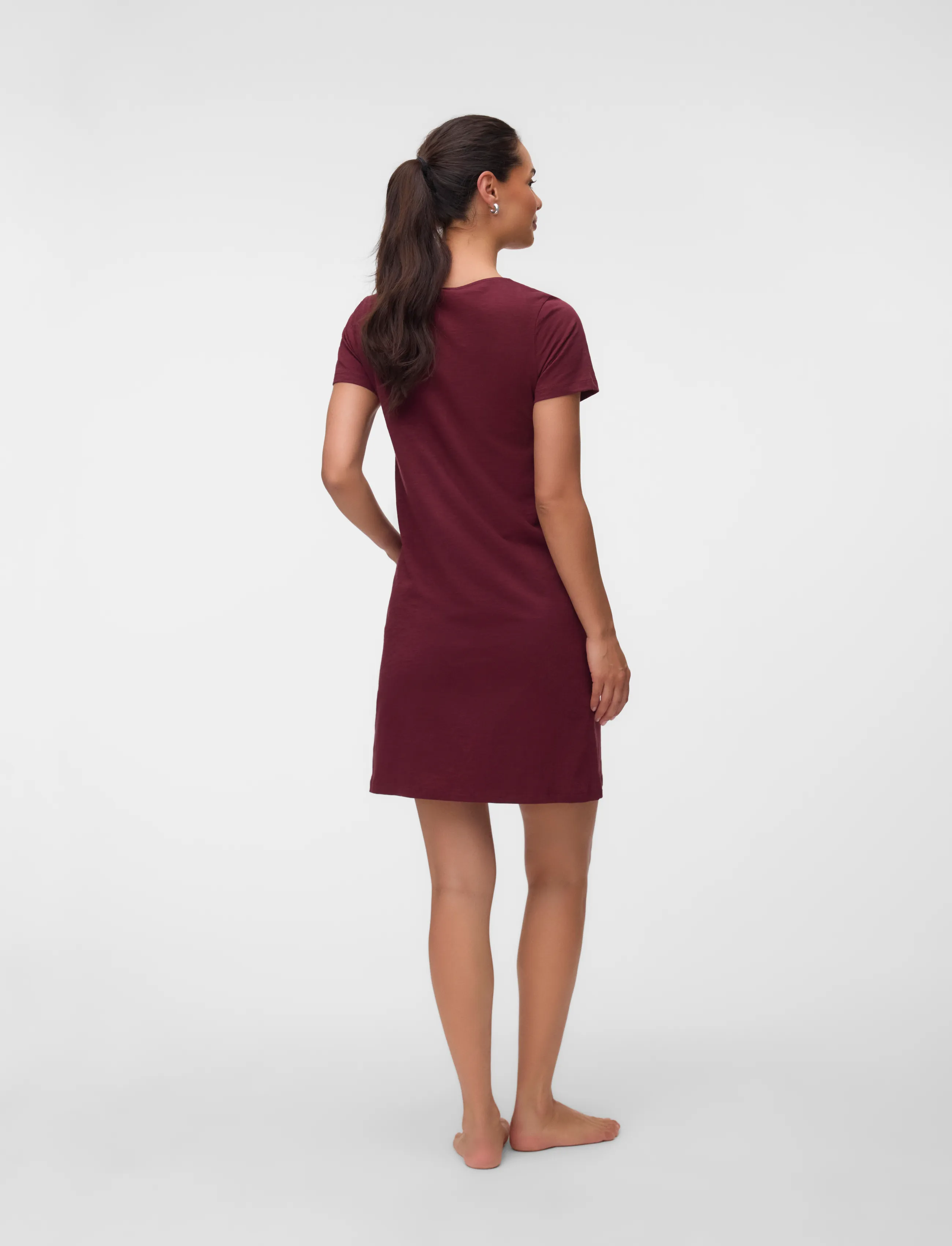 Mamalicious - MLMIRA SOLID JRS NIGHTGOWN 2F A. E. - undertøj - windsor wine - 2