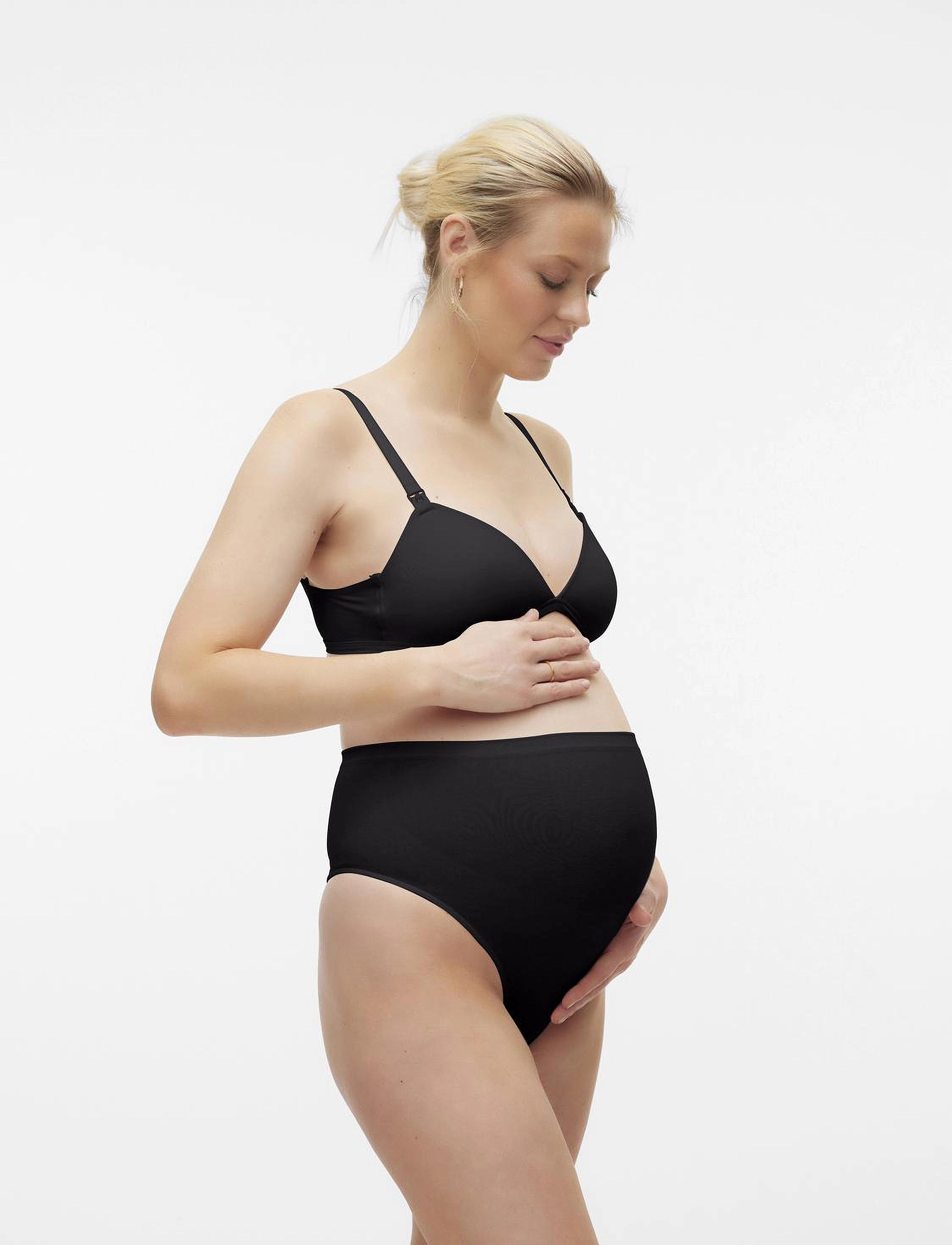 Mamalicious Mlheal Cotton G-String 2-P A., L/XL, Panties, Schwarz - Thong, Frauen