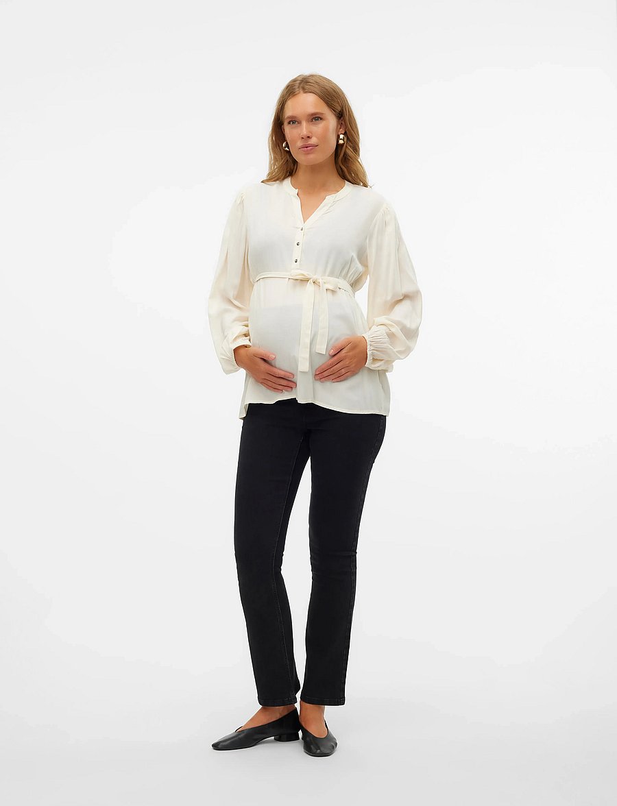 Mamalicious - MLMERCY LIA L/S WO TOP 2F NOOS - pikkade varrukatega pluusid - birch - 4