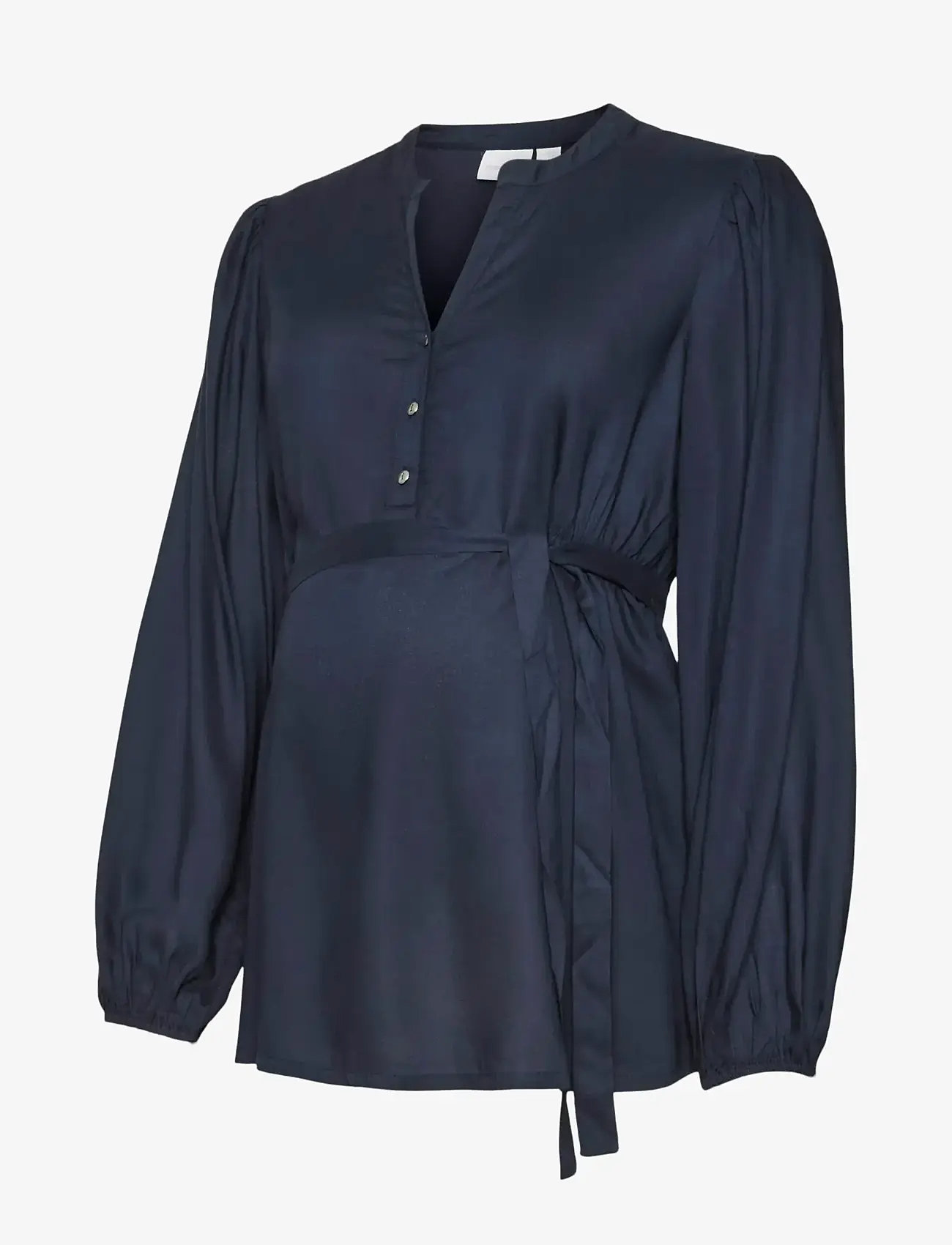 Mamalicious - MLMERCY LIA L/S WO TOP 2F NOOS - langärmlige blusen - navy blazer - 1