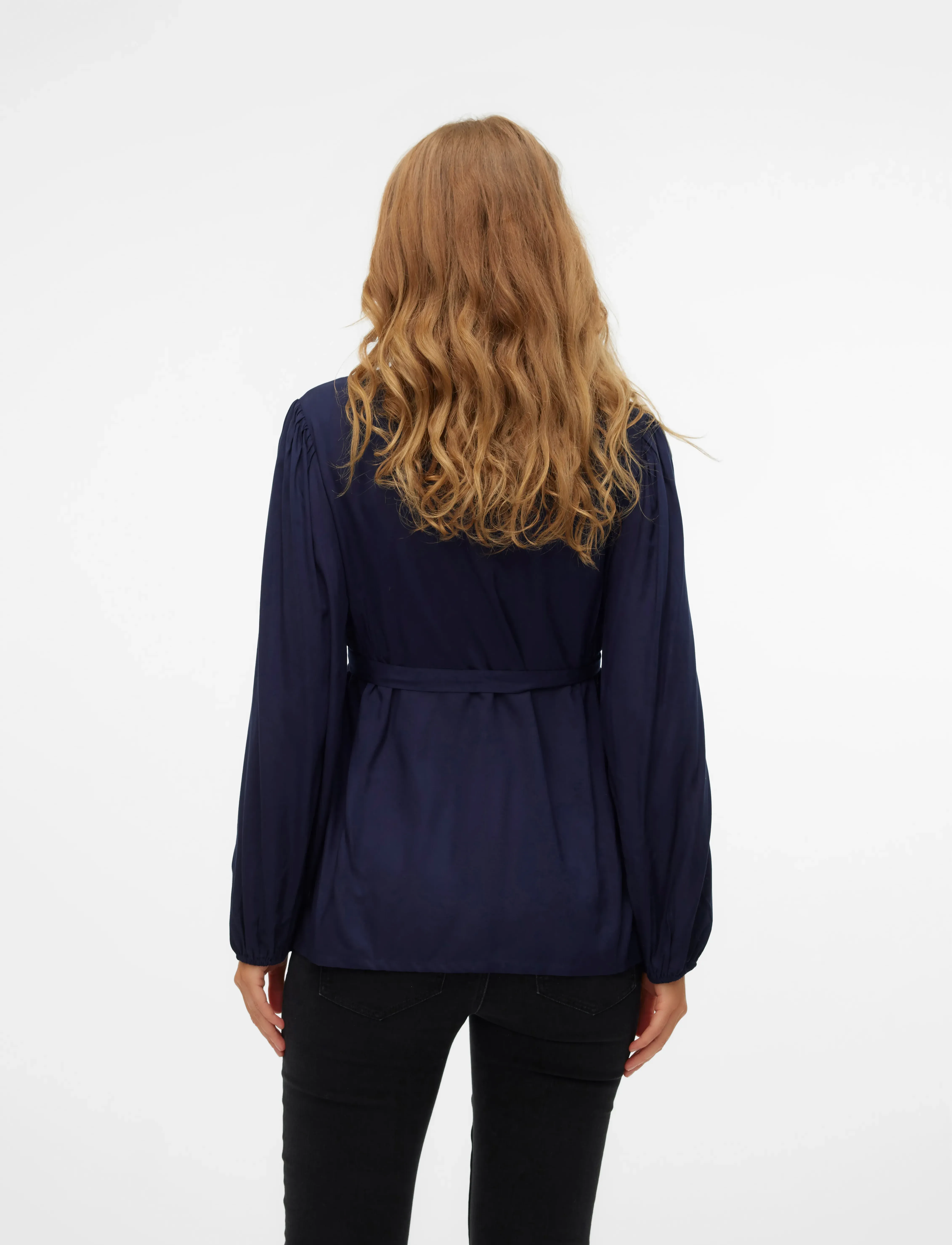 Mamalicious - MLMERCY LIA L/S WO TOP 2F NOOS - pikkade varrukatega pluusid - navy blazer - 2