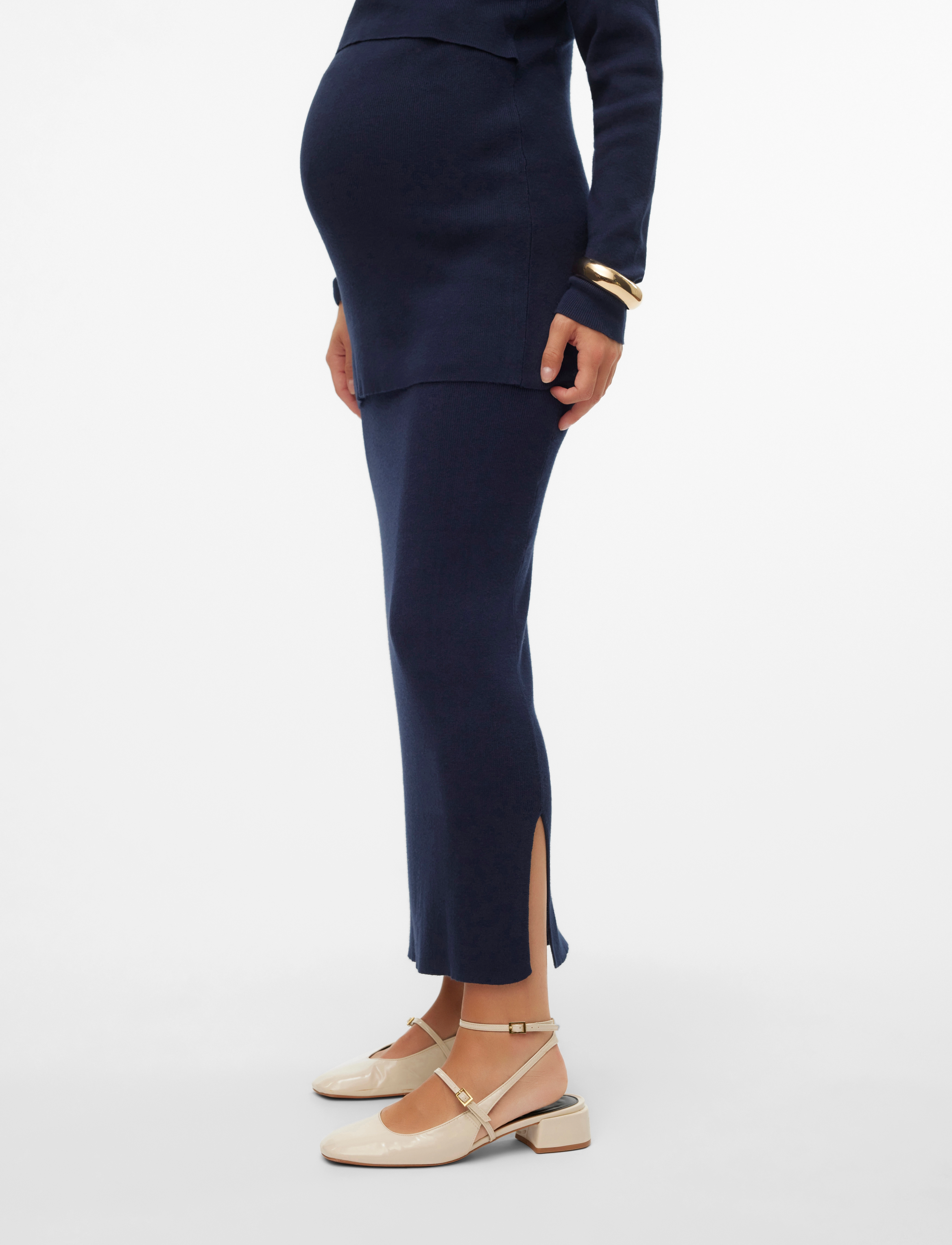 Mamalicious - MLJACINA KNIT MIDI SKIRT HW - navy blazer - 3
