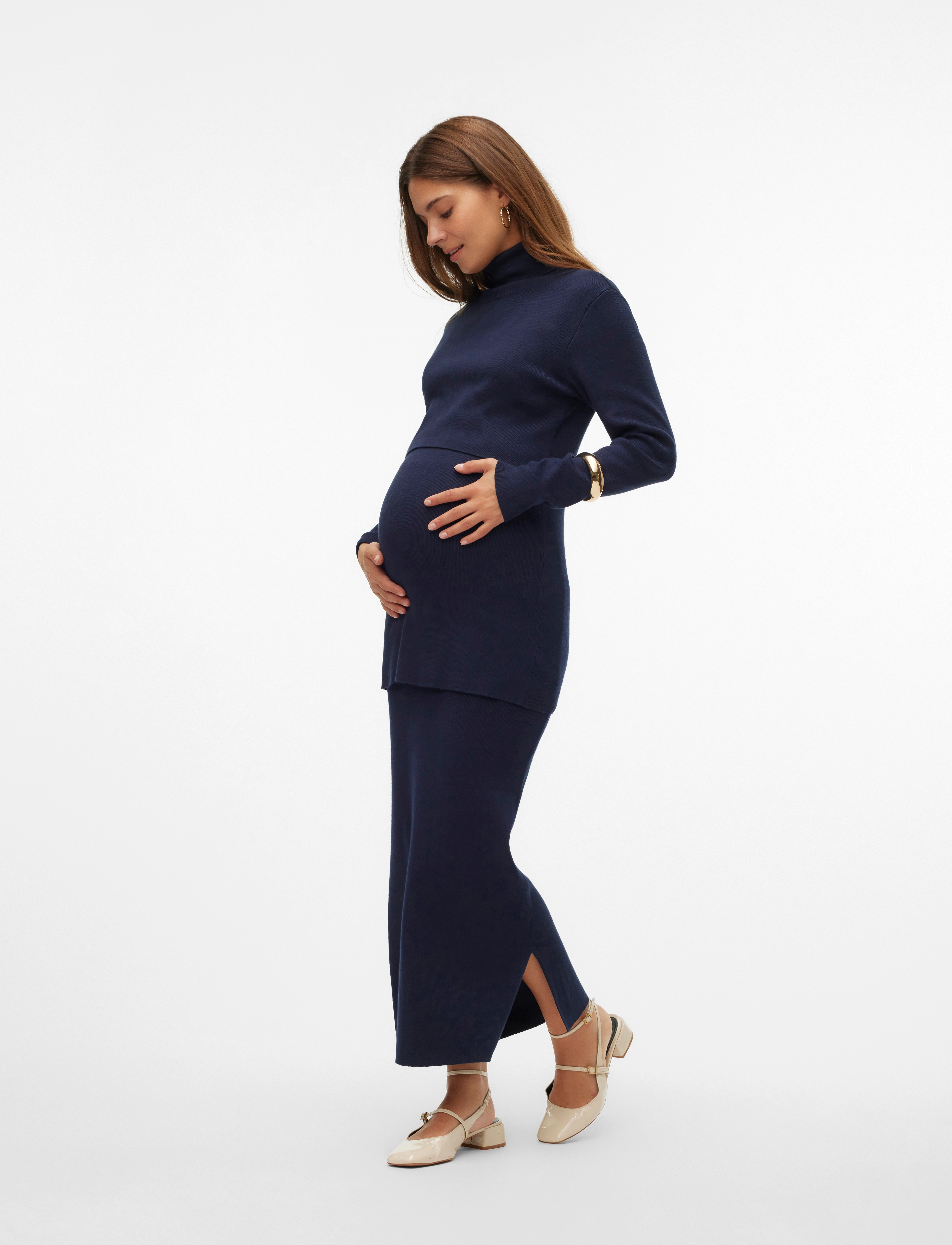 Mamalicious - MLJACINA KNIT MIDI SKIRT HW - navy blazer - 5