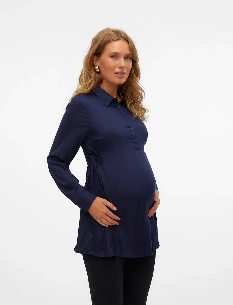 Mamalicious - MLEBBA LIA L/S WO TUNIC 2F - oberteile - navy blazer - 3