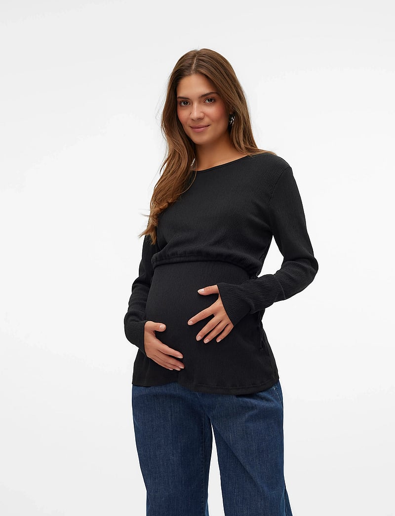Mamalicious - MLCAILEEN JUNE L/S JRS TOP 2F - oberteile - black - 5