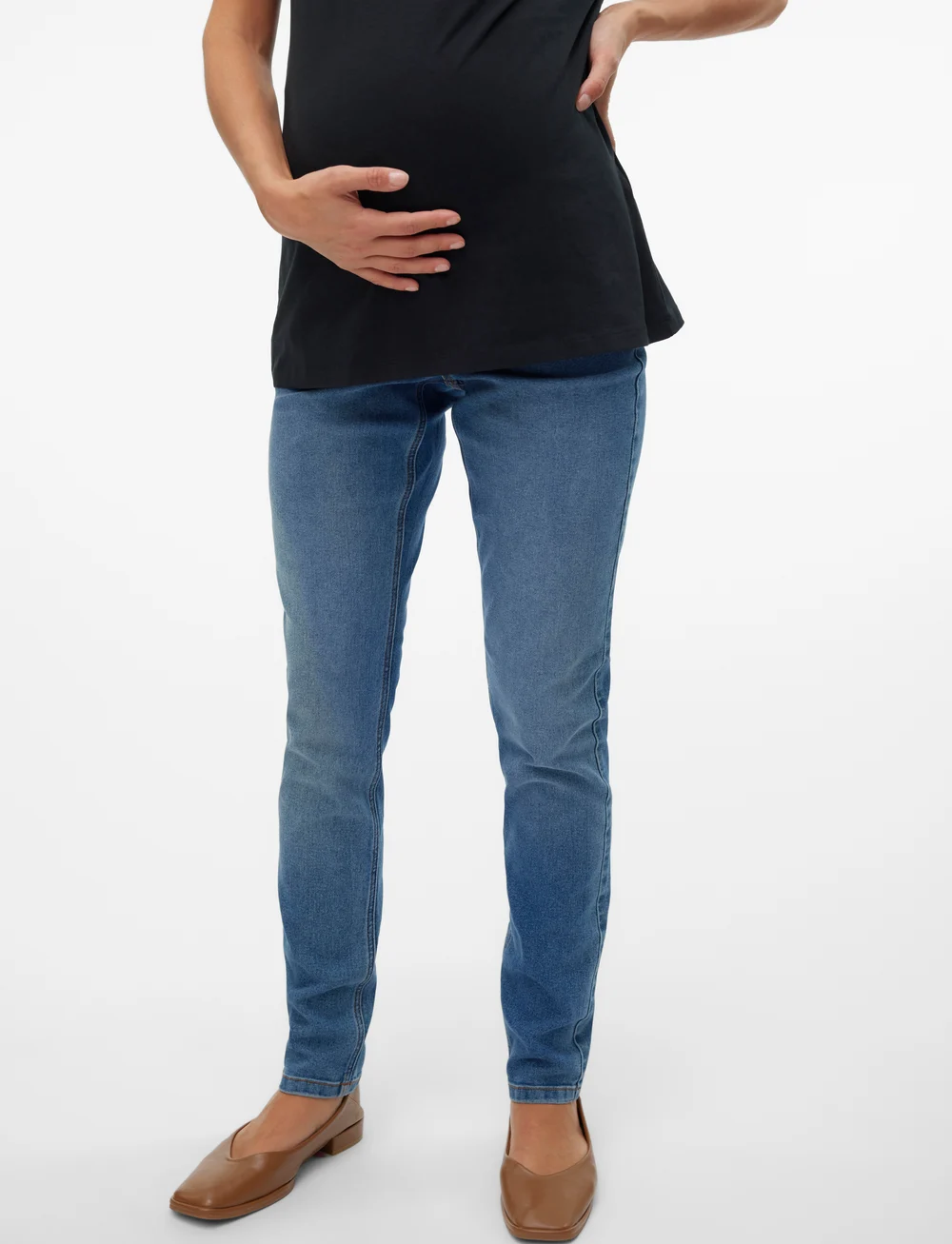 Mamalicious - MLOSLO SKINNY JEANS - püksid - medium blue denim - 0