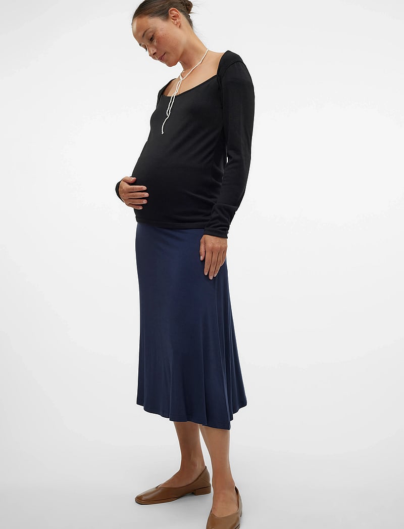 Mamalicious - MLALISON JRS A-LINE MIDI SKIRT - apatinės dalies rūbai - navy blazer - 0