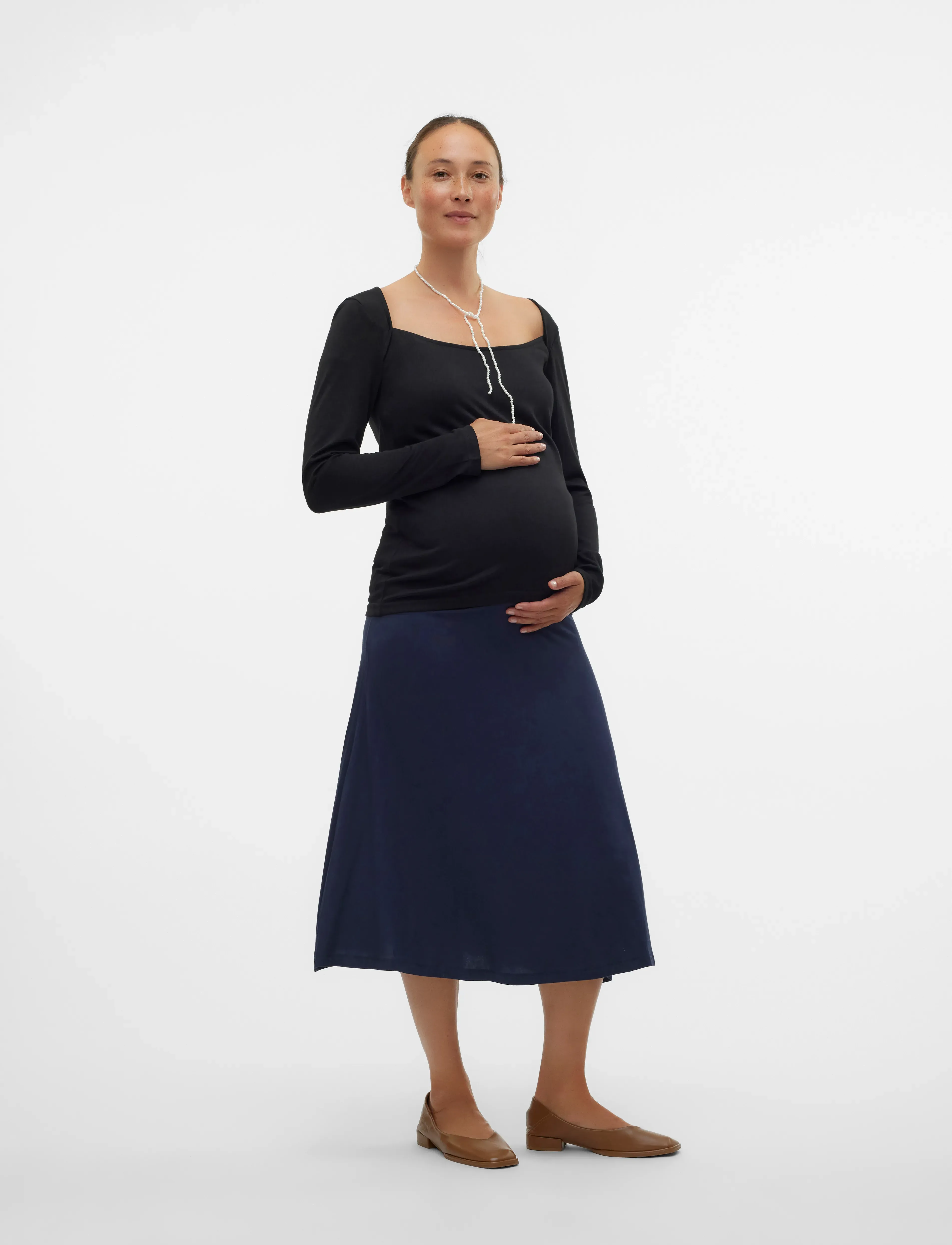 Mamalicious - MLALISON JRS A-LINE MIDI SKIRT - navy blazer - 5