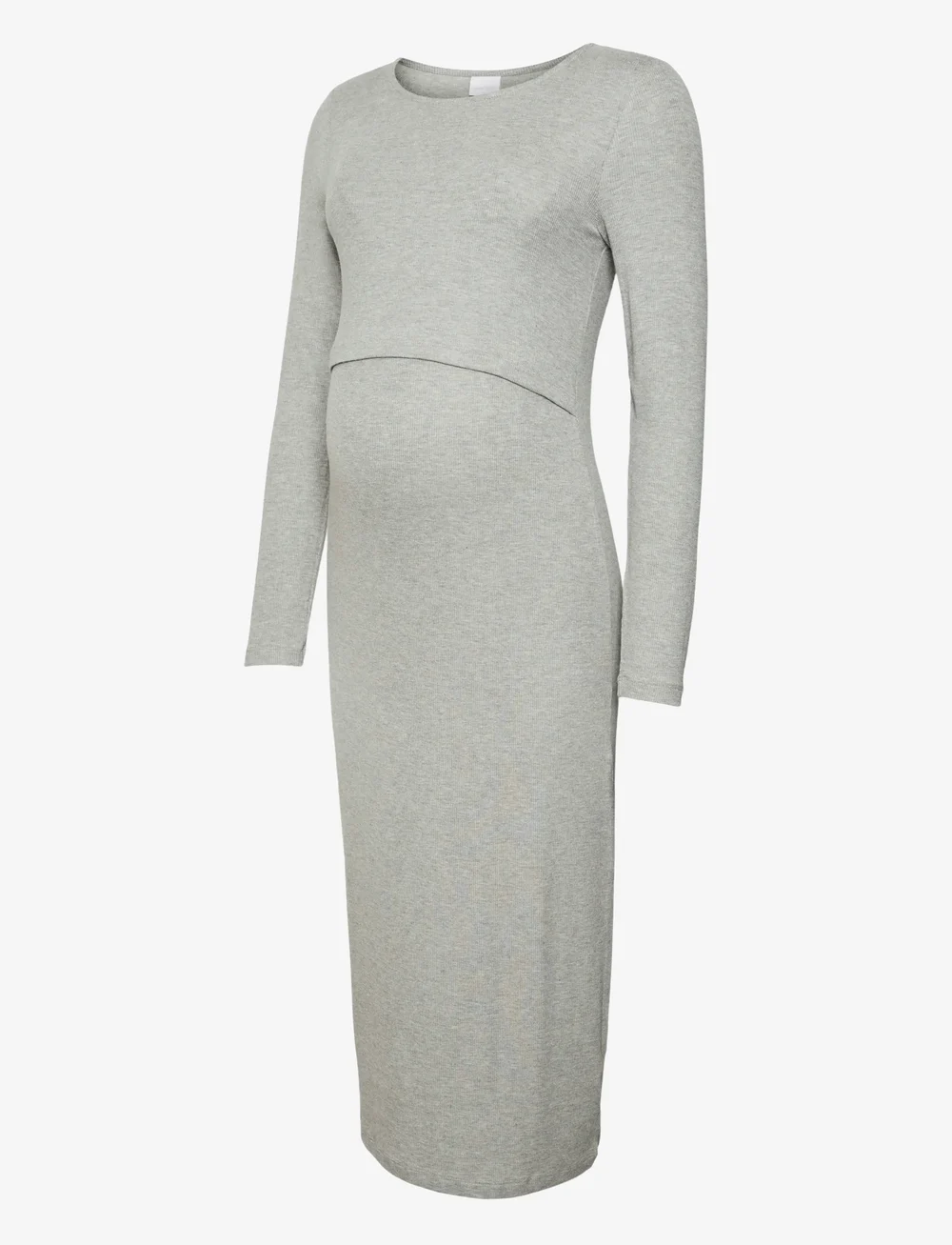Mamalicious - MLBRYNNA JUNE LS JRS MIDI DRESS 2F NOOS - etuikleider - light grey melange - 1