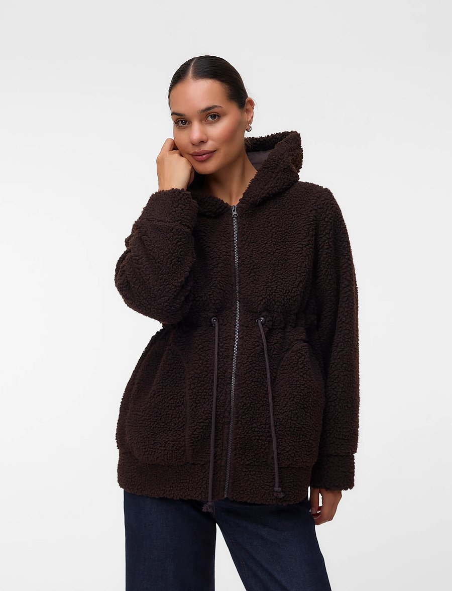 Mamalicious - MLRACHEL 3IN1 TEDDY JACKET NOOS - faux fur jakker - hot fudge - 0