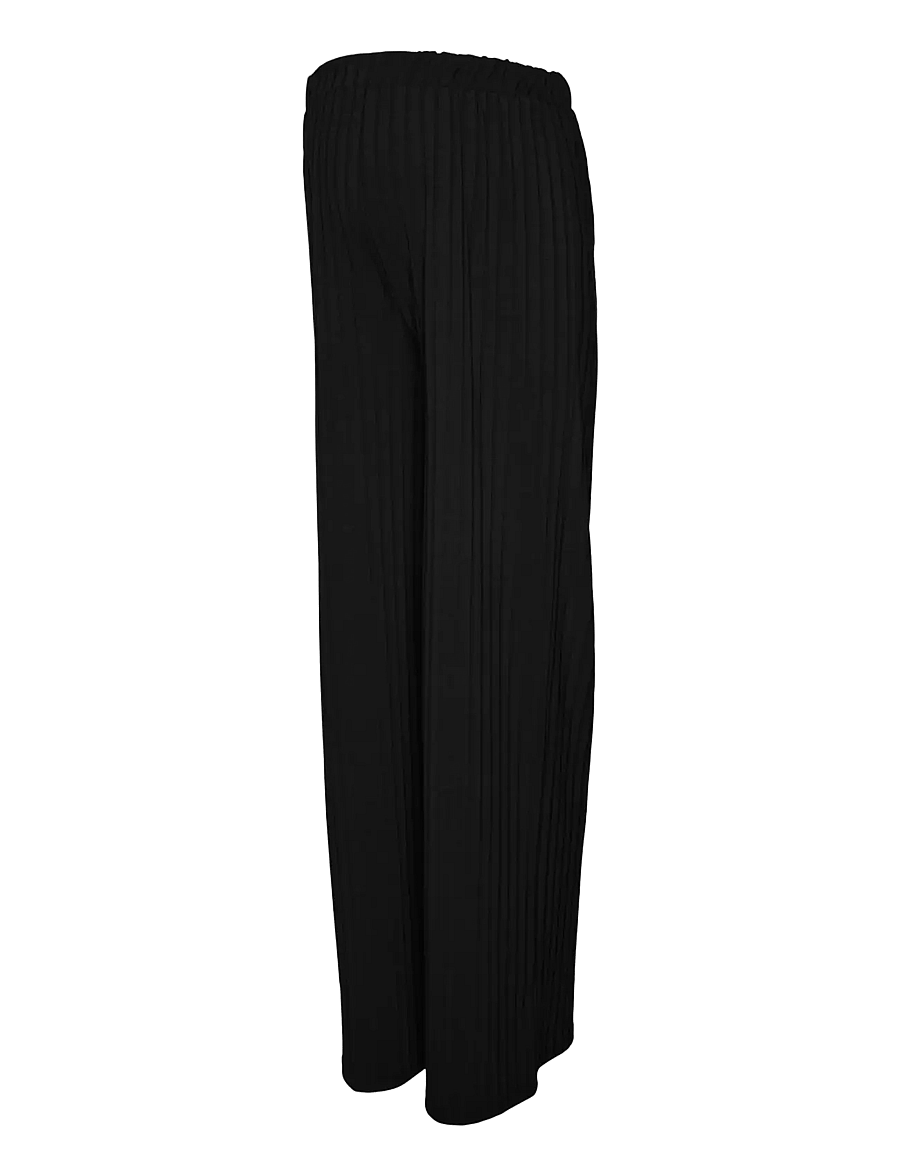 Mamalicious - MLLUCY WIDE RIB JRS PANTS HW NOOS - hosen mit weitem bein - black - 1