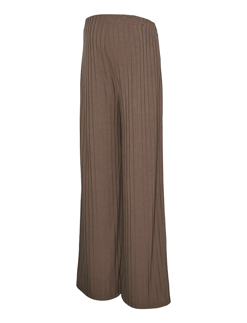 Mamalicious - MLLUCY WIDE RIB JRS PANTS HW NOOS - nederdelar - walnut - 1